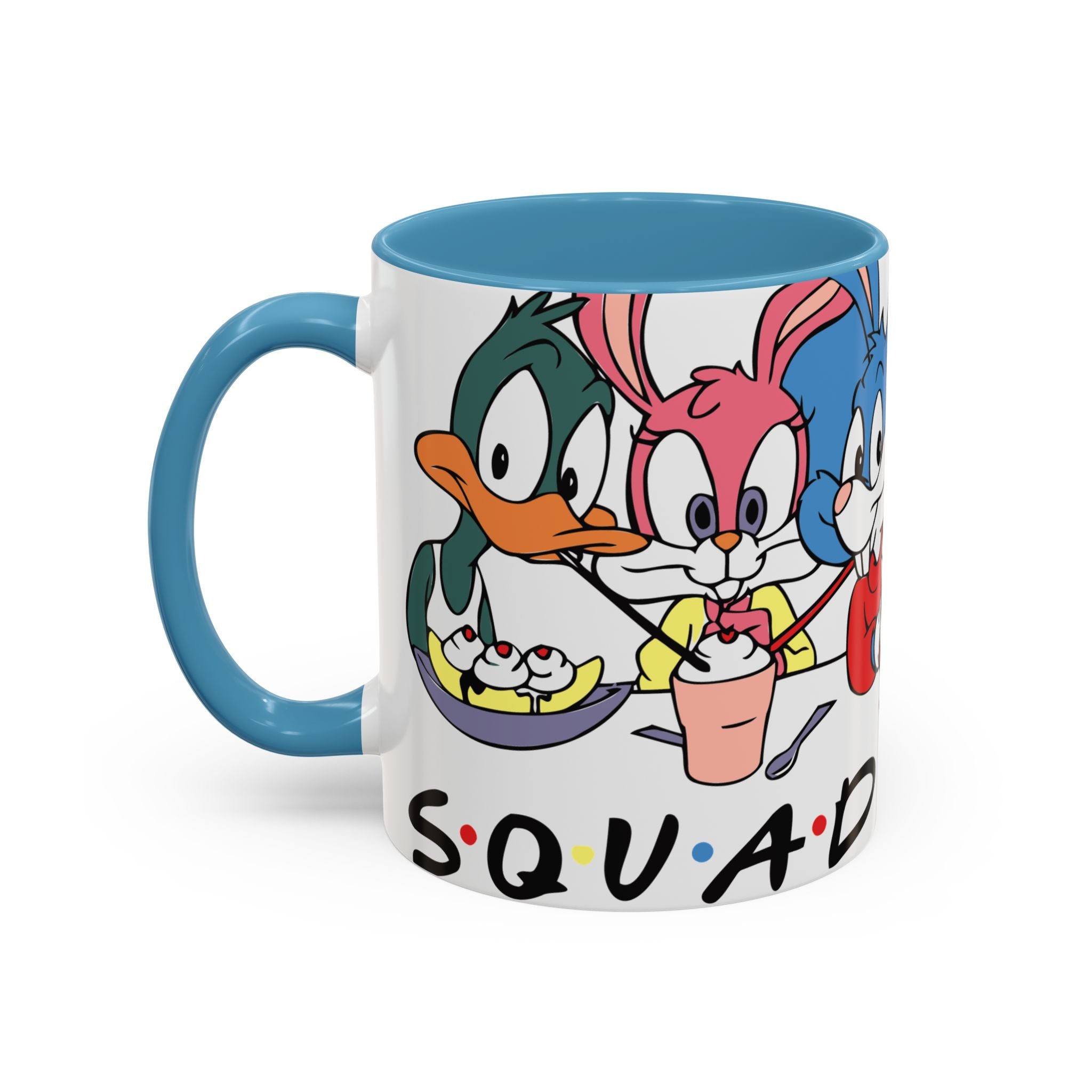 Friends Cartoon Coffee Mug — 'Squad Goals' Accent Ceramic Mug (11/15 oz)