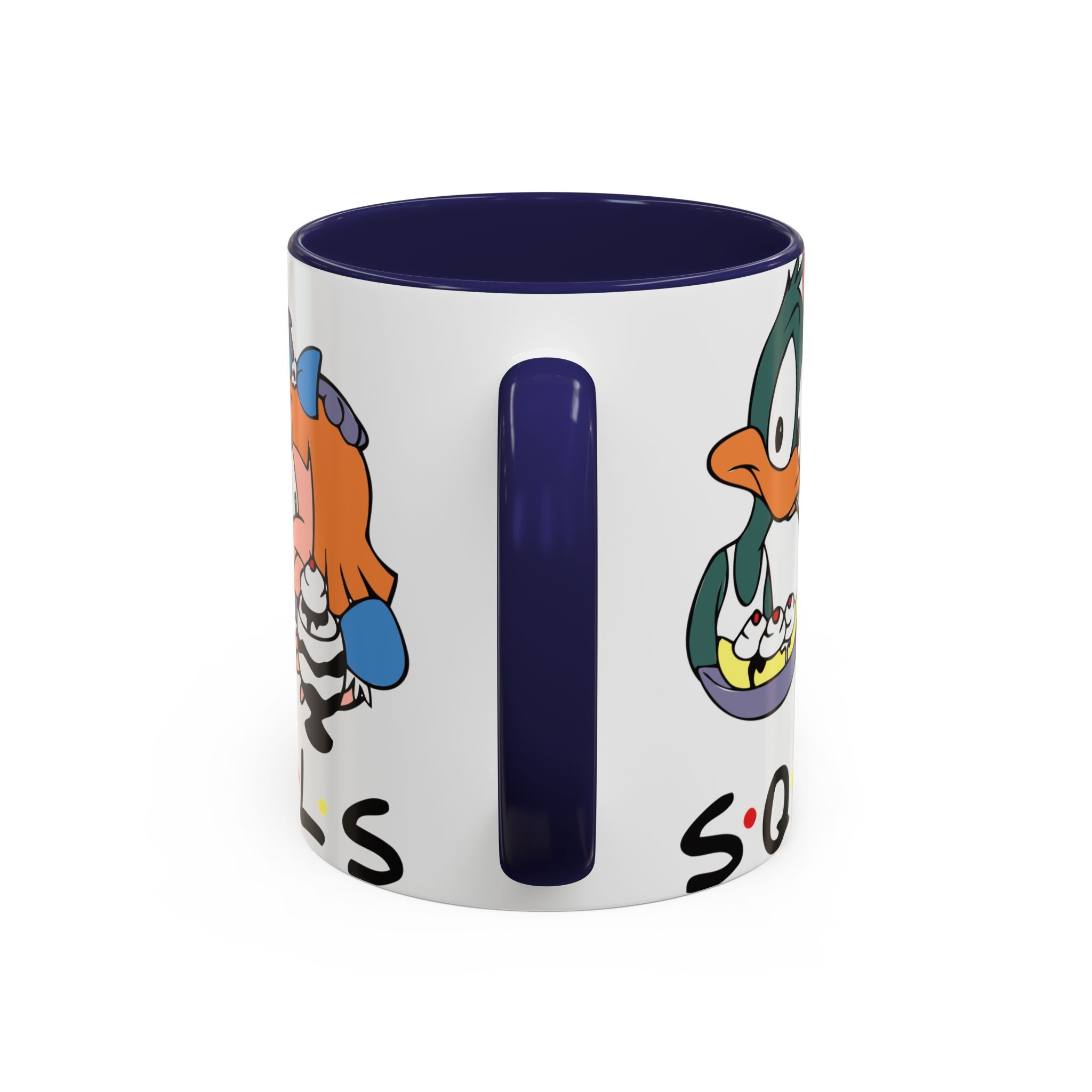 Friends Cartoon Coffee Mug — 'Squad Goals' Accent Ceramic Mug (11/15 oz)