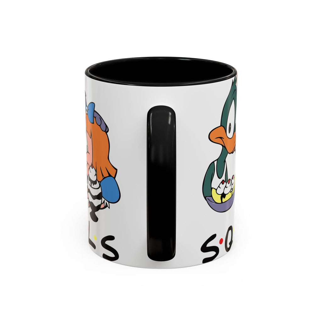 Friends Cartoon Coffee Mug — 'Squad Goals' Accent Ceramic Mug (11/15 oz)
