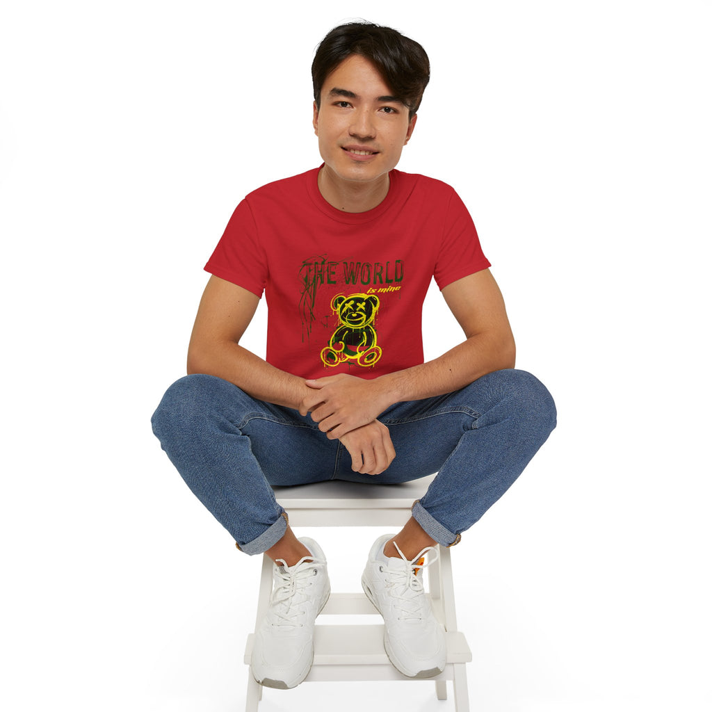 T-Shirt — "The World" Neon Grunge Bear Graphic Tee