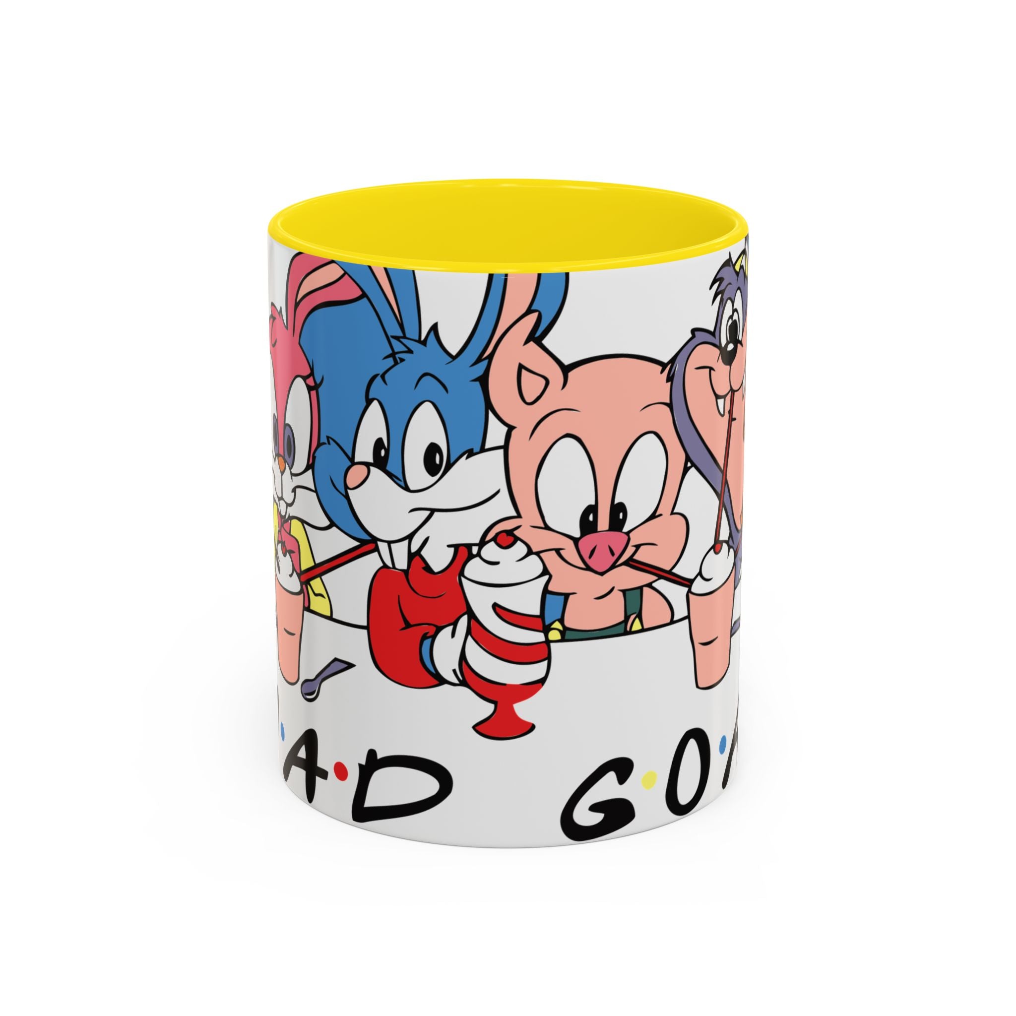 Friends Cartoon Coffee Mug — 'Squad Goals' Accent Ceramic Mug (11/15 oz)