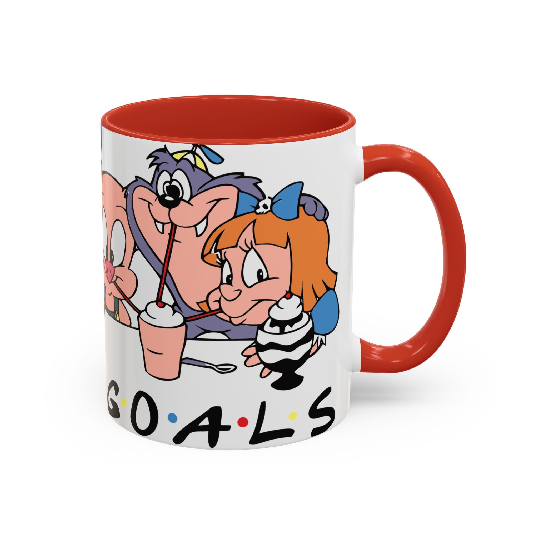 Friends Cartoon Coffee Mug — 'Squad Goals' Accent Ceramic Mug (11/15 oz)