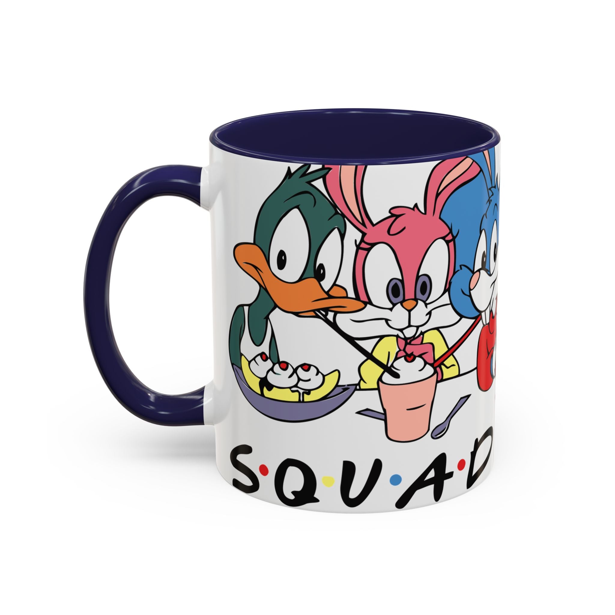 Friends Cartoon Coffee Mug — 'Squad Goals' Accent Ceramic Mug (11/15 oz)