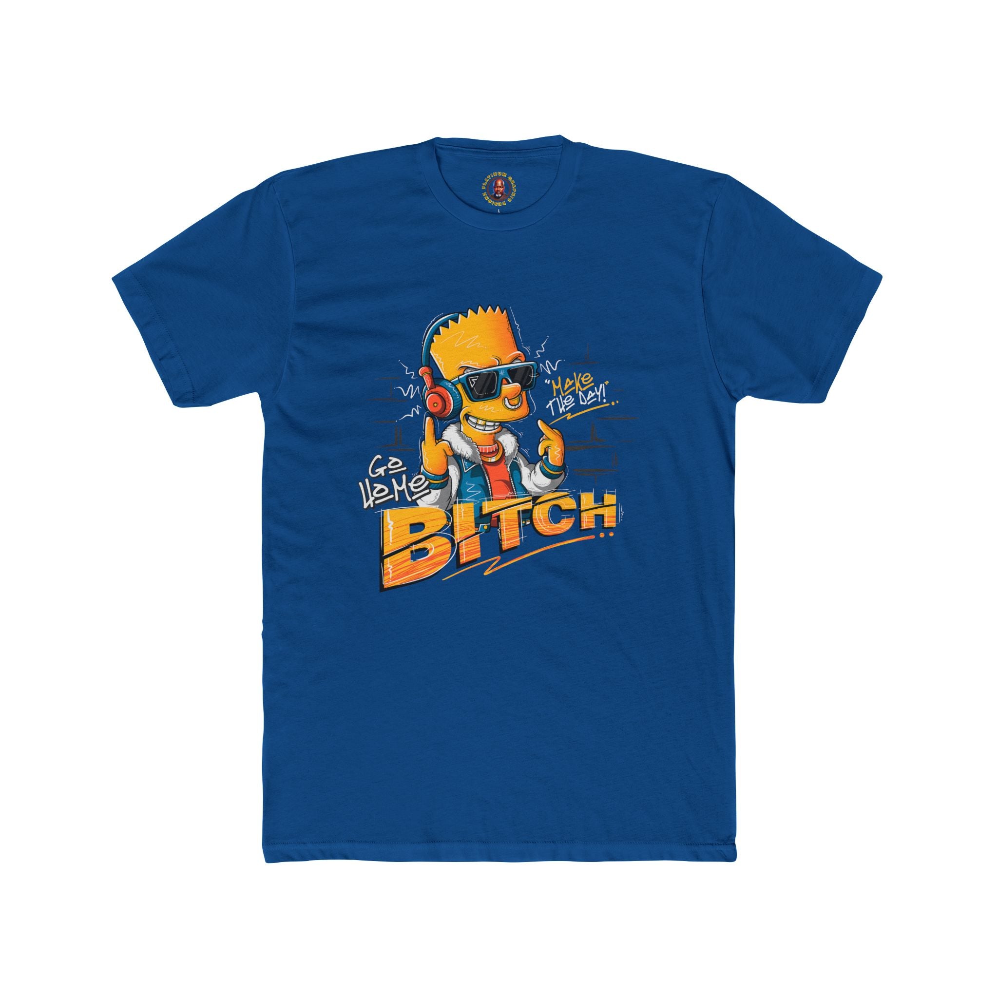 Graphic Tee — Retro Cartoon Character with 'Bitch' Streetwear Design