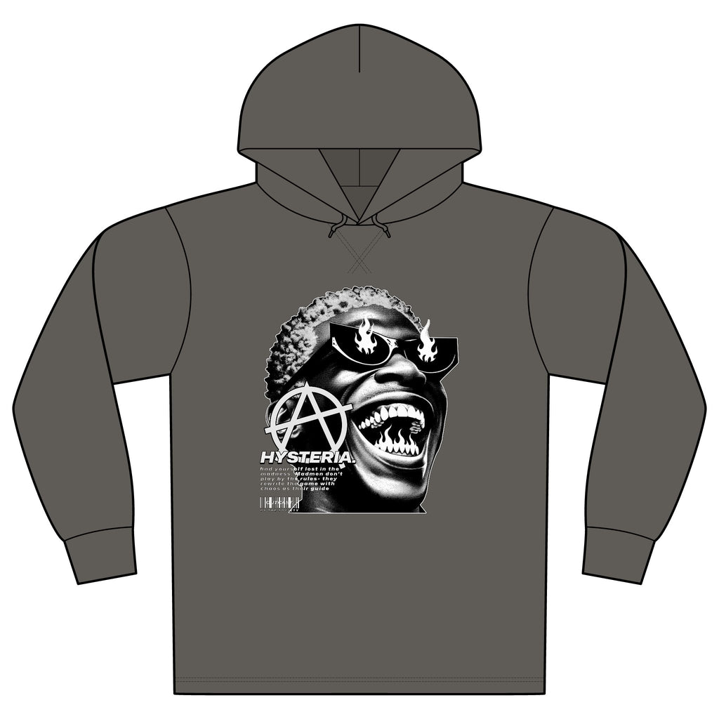 Anarchy Smile Hoodie — Graphic Punk Mineral Dye Organic Cotton Sweatshirt
