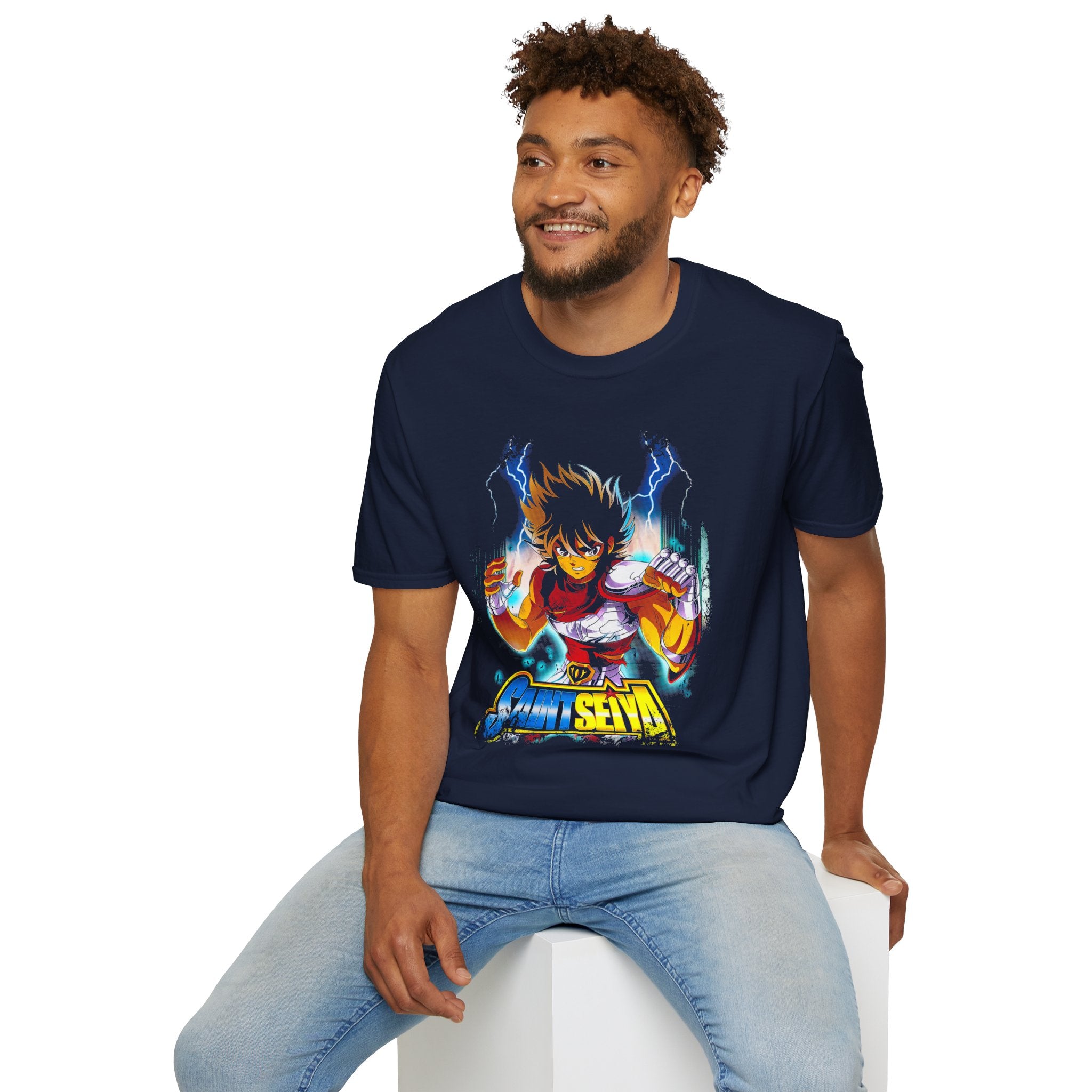 Electric Anime Fighter T-Shirt — Lightning Power Graphic Tee