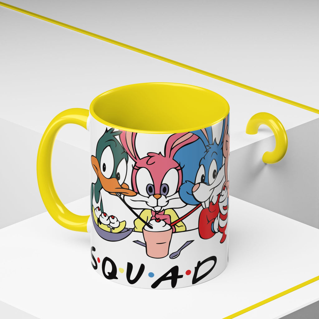 Friends Cartoon Coffee Mug — 'Squad Goals' Accent Ceramic Mug (11/15 oz)