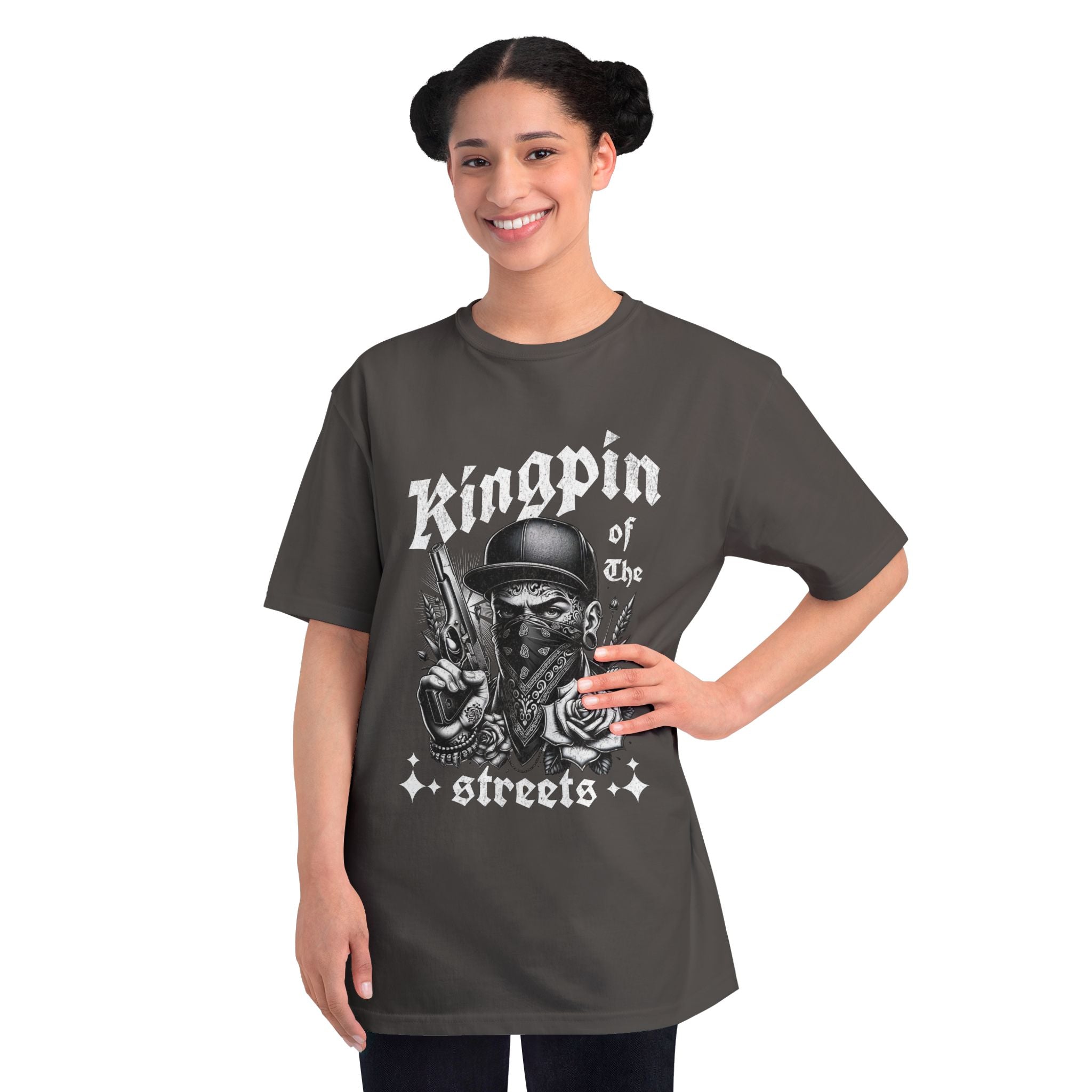 Kingpin of the Streets T-Shirt — Urban Biker Gang Skull Design