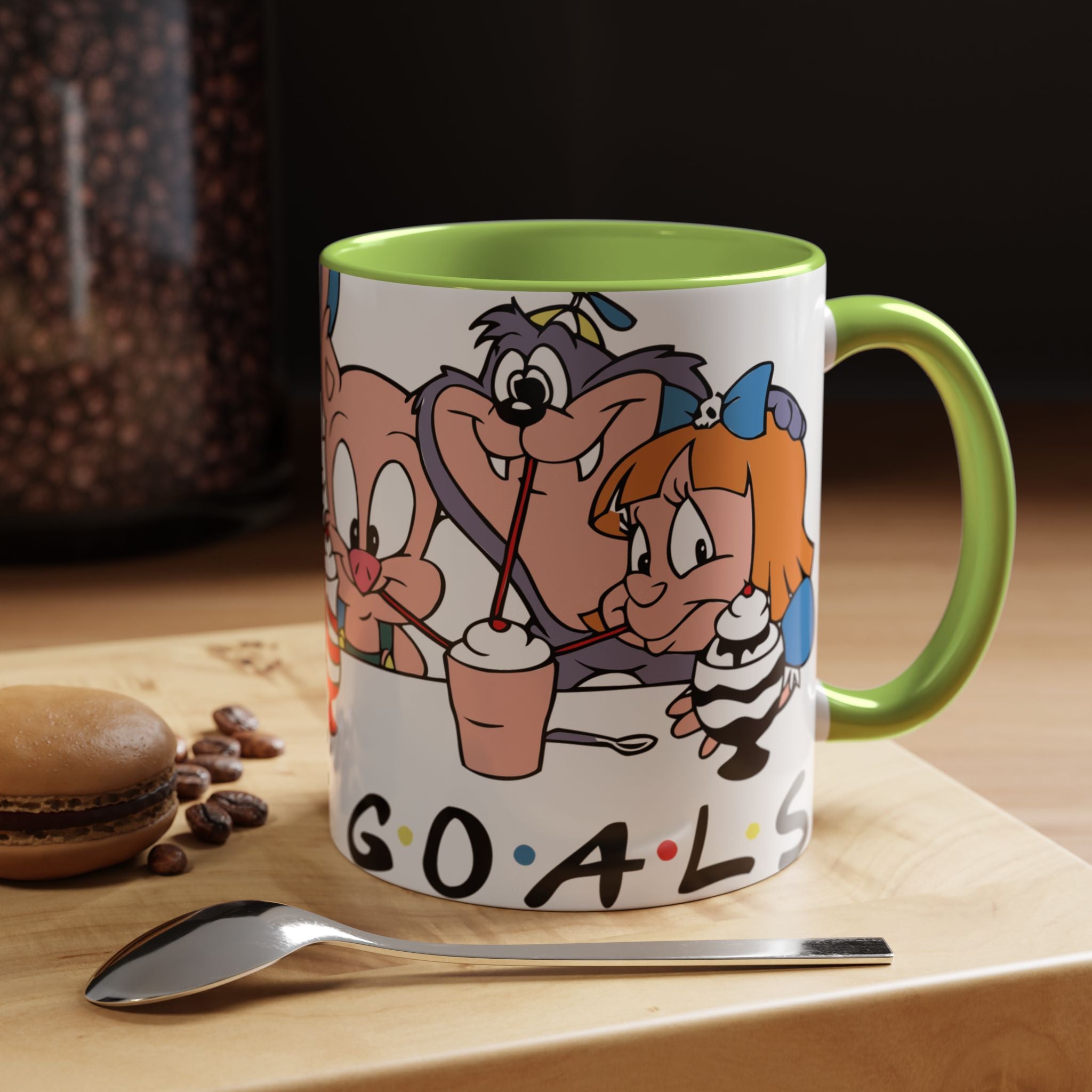 Friends Cartoon Coffee Mug — 'Squad Goals' Accent Ceramic Mug (11/15 oz)