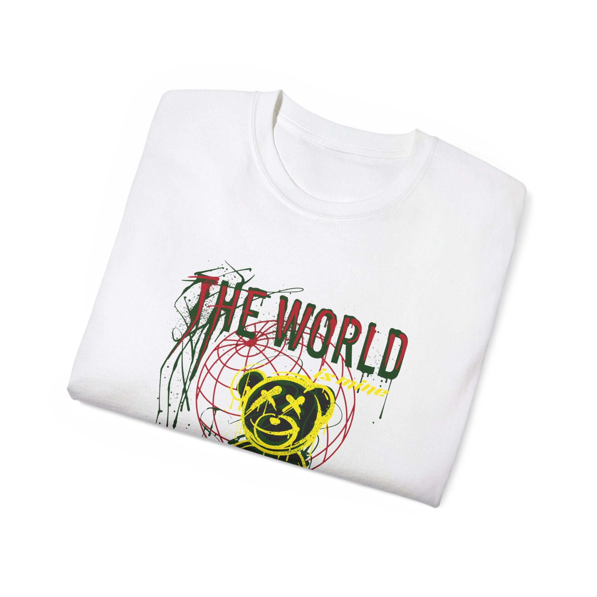 T-Shirt — "The World" Neon Grunge Bear Graphic Tee