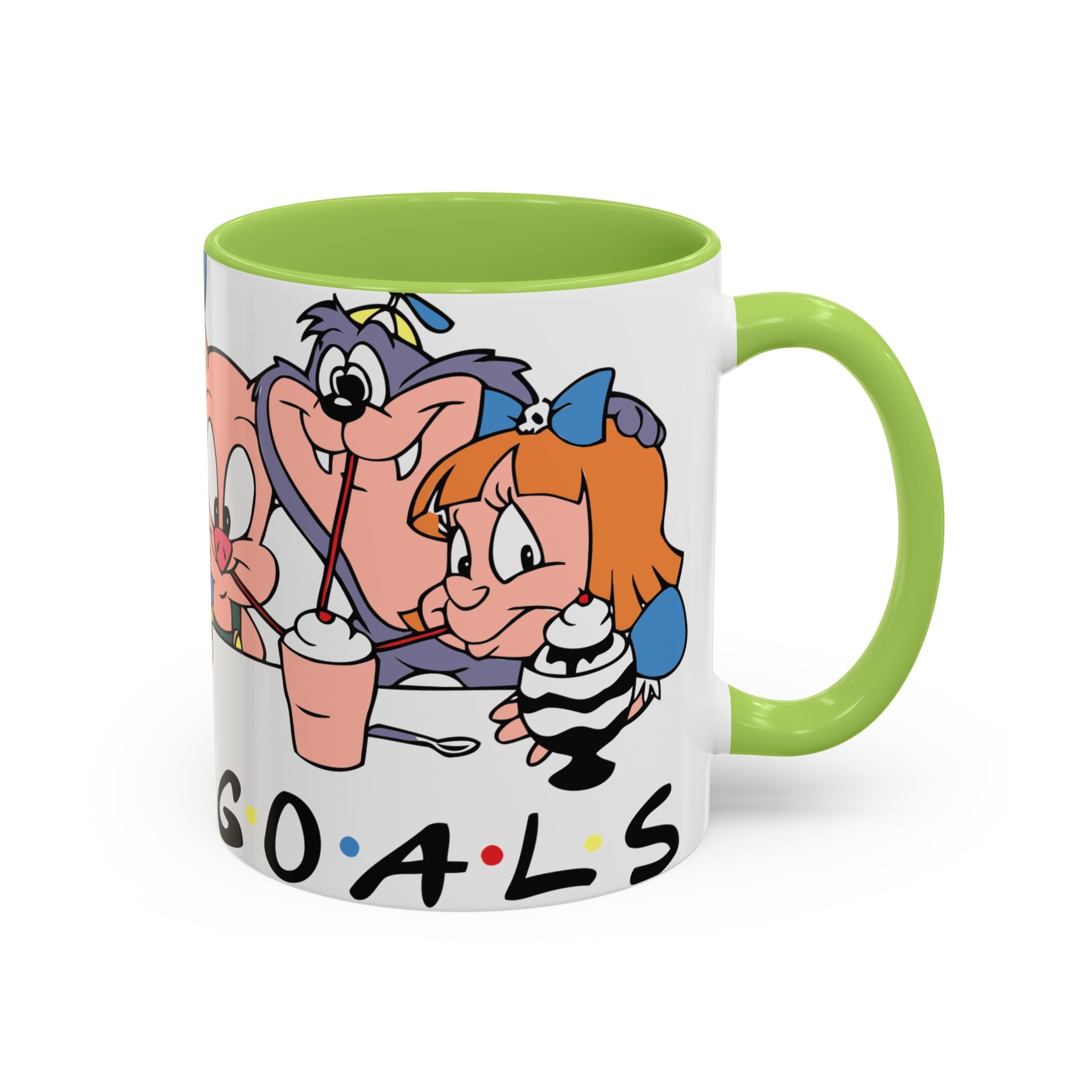 Friends Cartoon Coffee Mug — 'Squad Goals' Accent Ceramic Mug (11/15 oz)