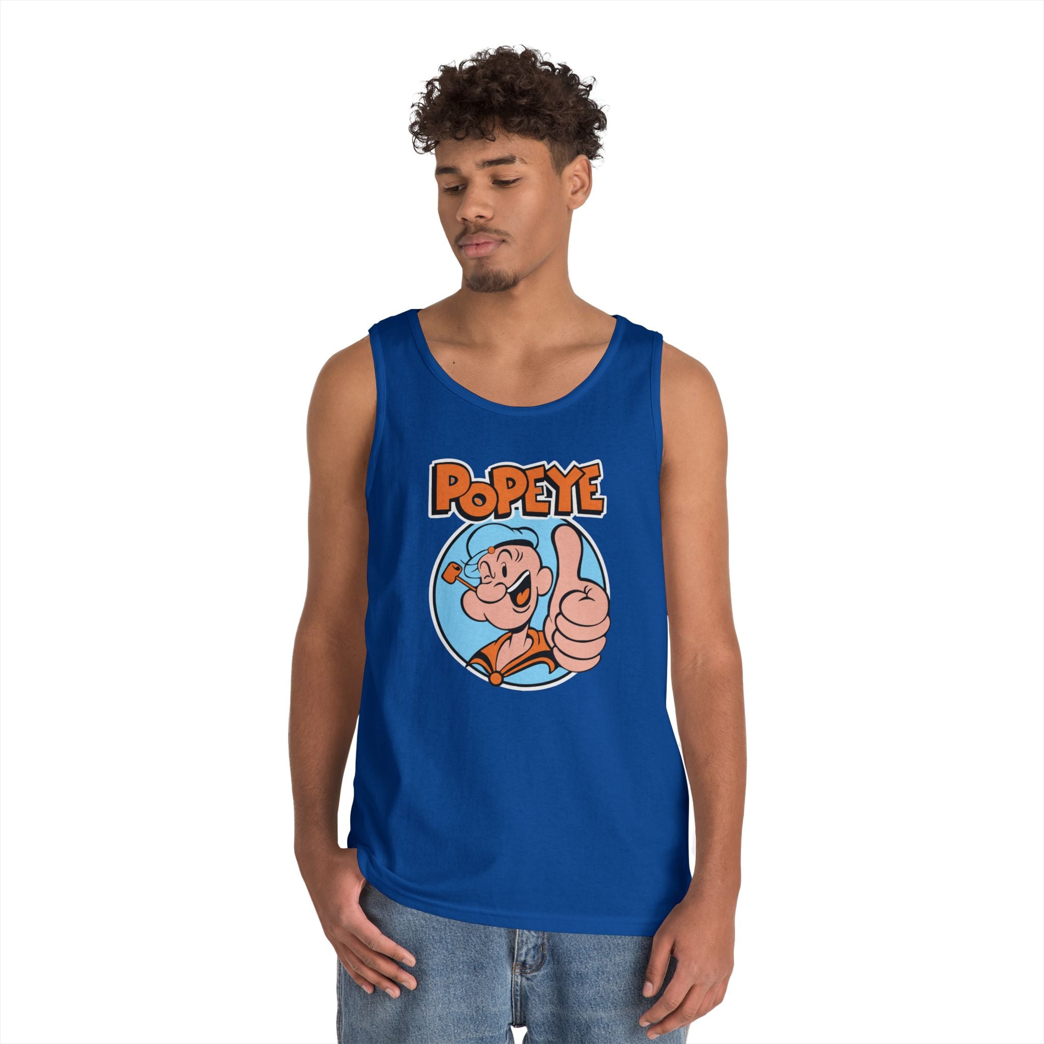 Popeye Thumbs Up Tank Top — Retro Cartoon Muscle Sailor Tee