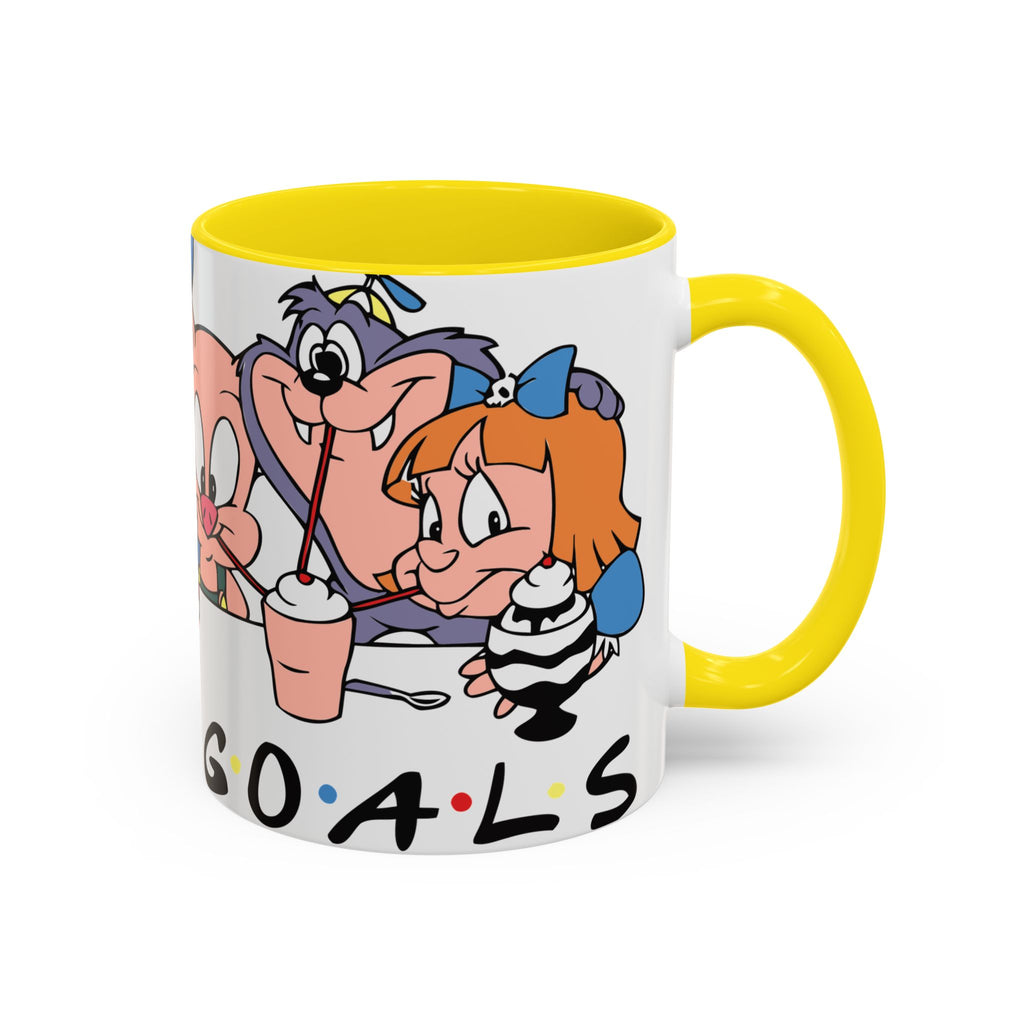 Friends Cartoon Coffee Mug — 'Squad Goals' Accent Ceramic Mug (11/15 oz)