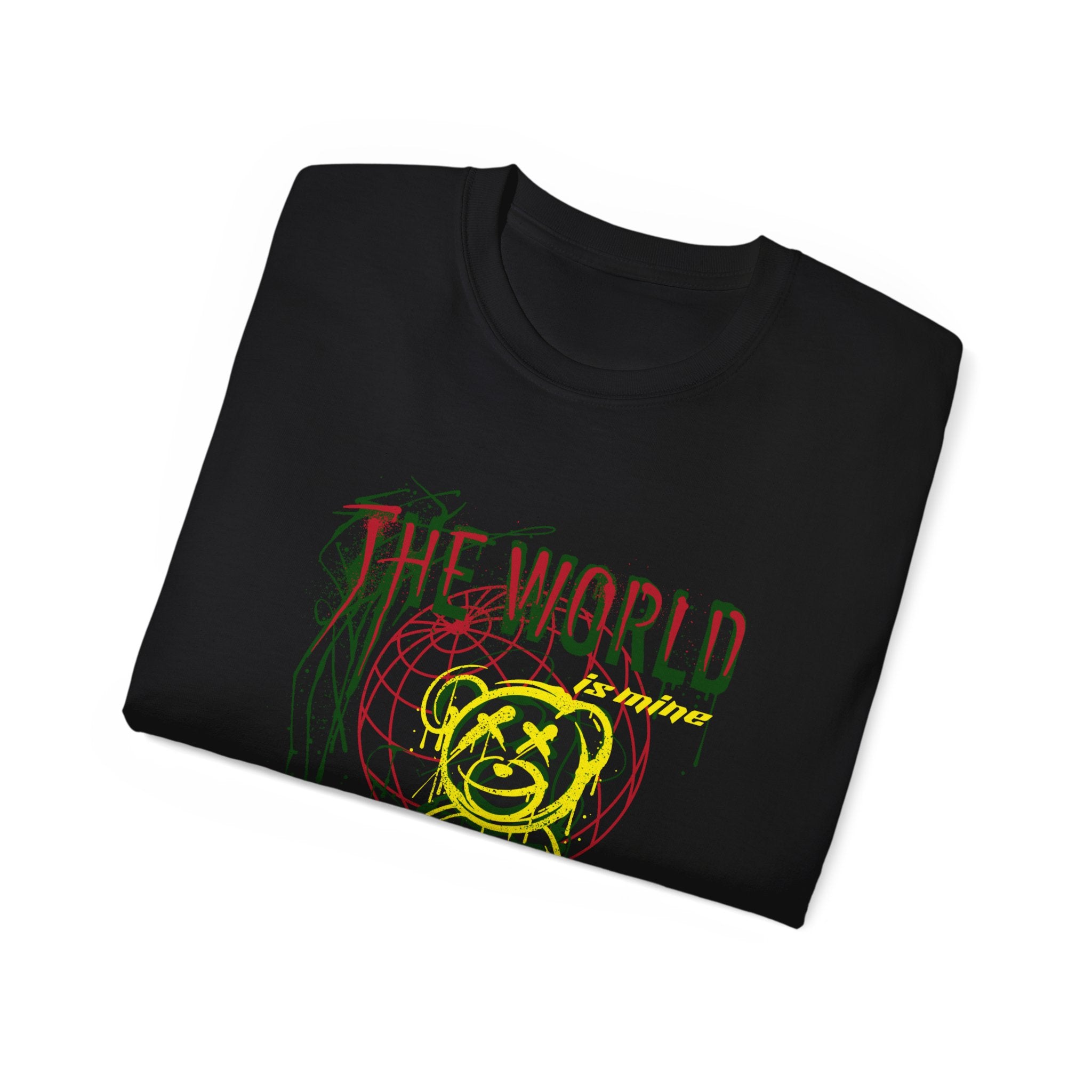 T-Shirt — "The World" Neon Grunge Bear Graphic Tee