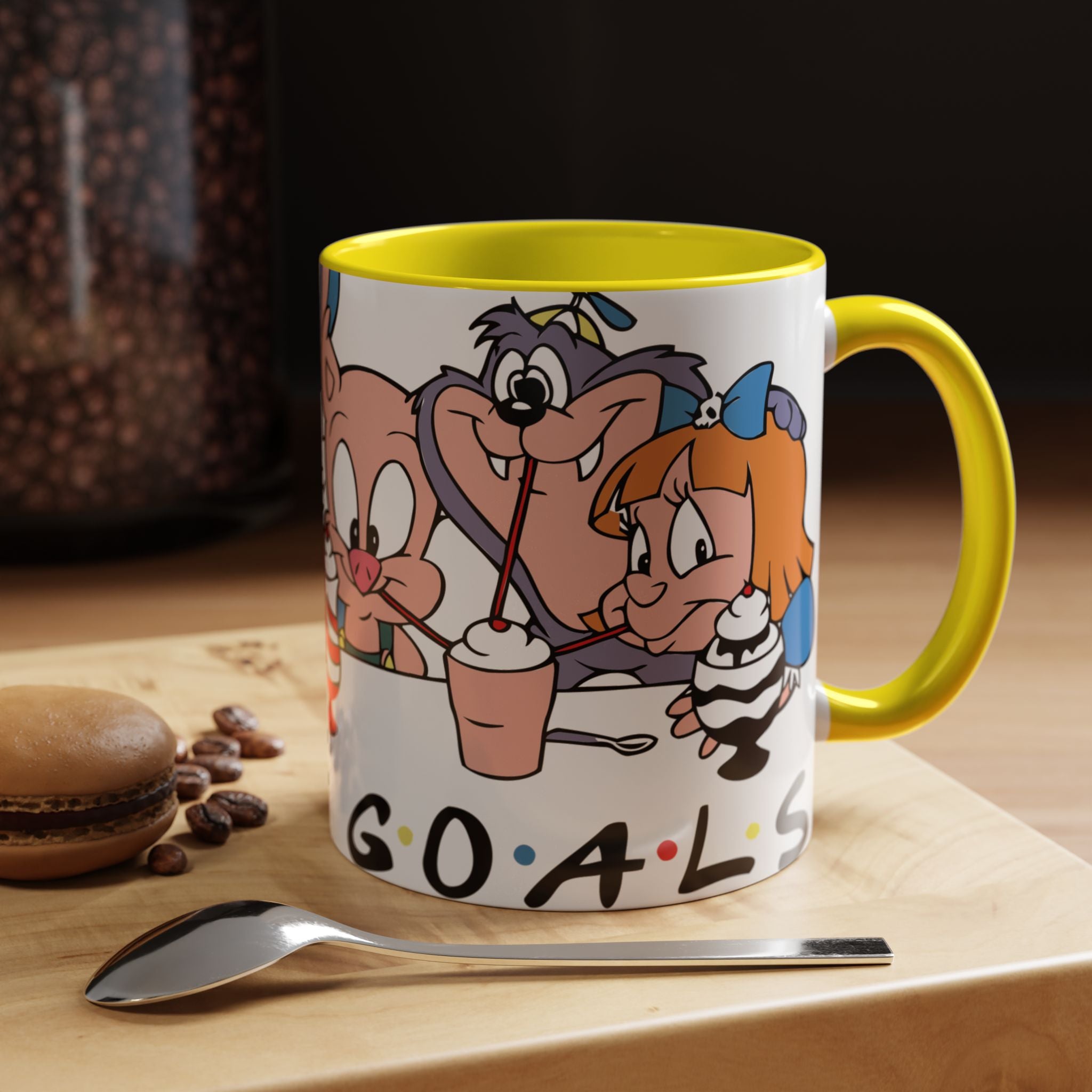 Friends Cartoon Coffee Mug — 'Squad Goals' Accent Ceramic Mug (11/15 oz)