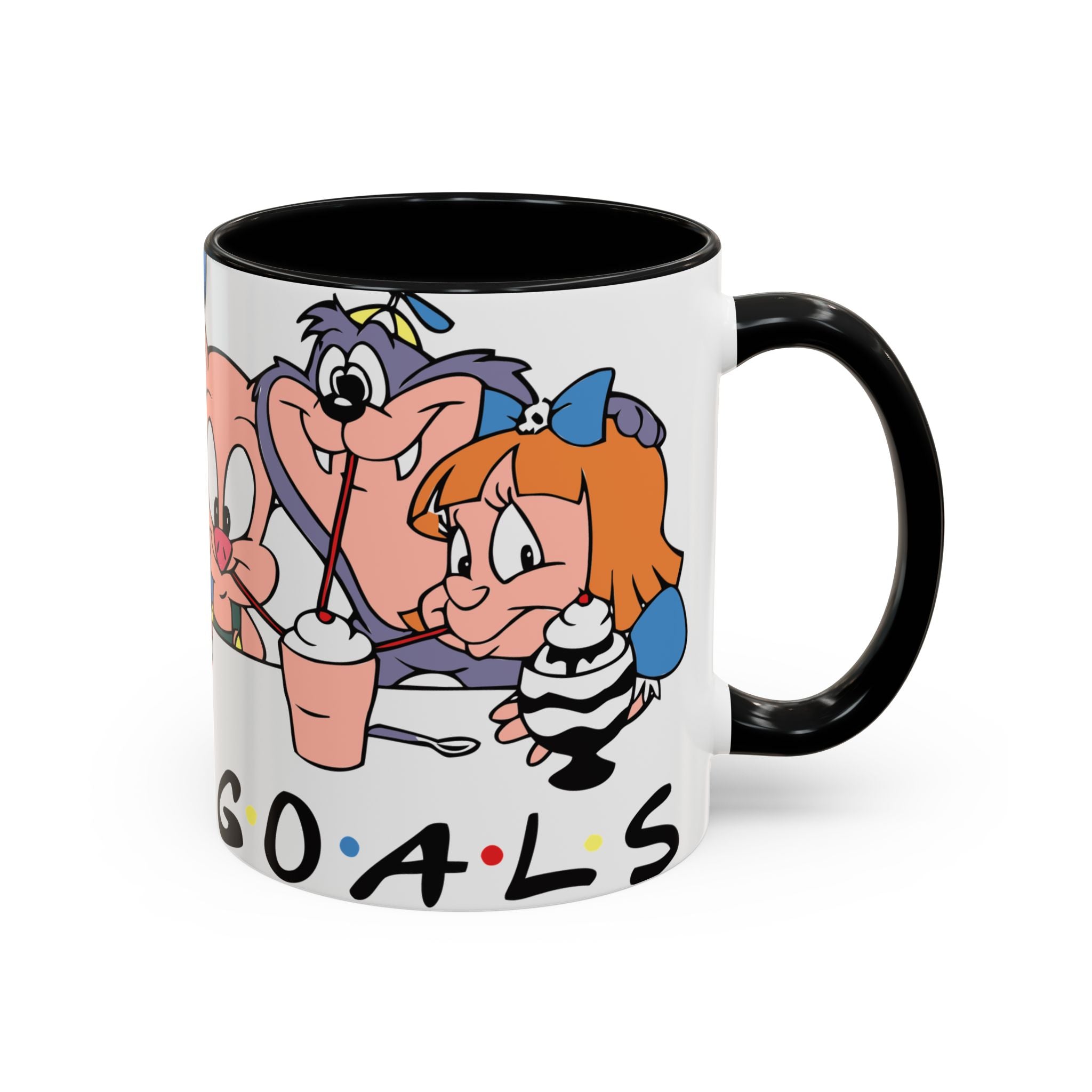 Friends Cartoon Coffee Mug — 'Squad Goals' Accent Ceramic Mug (11/15 oz)