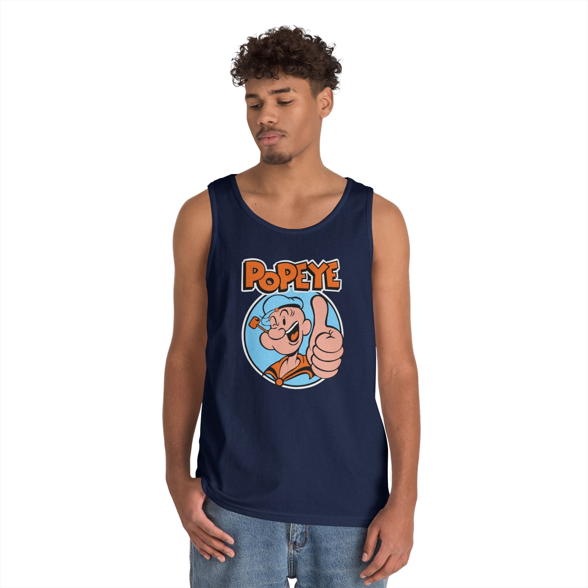 Popeye Thumbs Up Tank Top — Retro Cartoon Muscle Sailor Tee