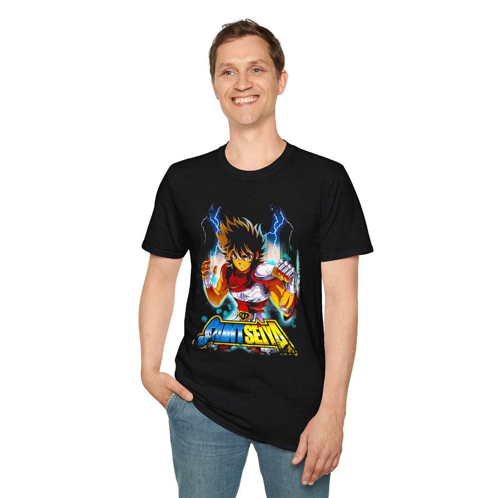 Electric Anime Fighter T-Shirt — Lightning Power Graphic Tee