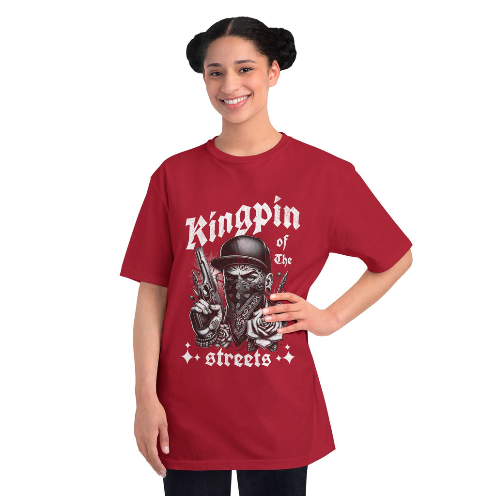 Kingpin of the Streets T-Shirt — Urban Biker Gang Skull Design