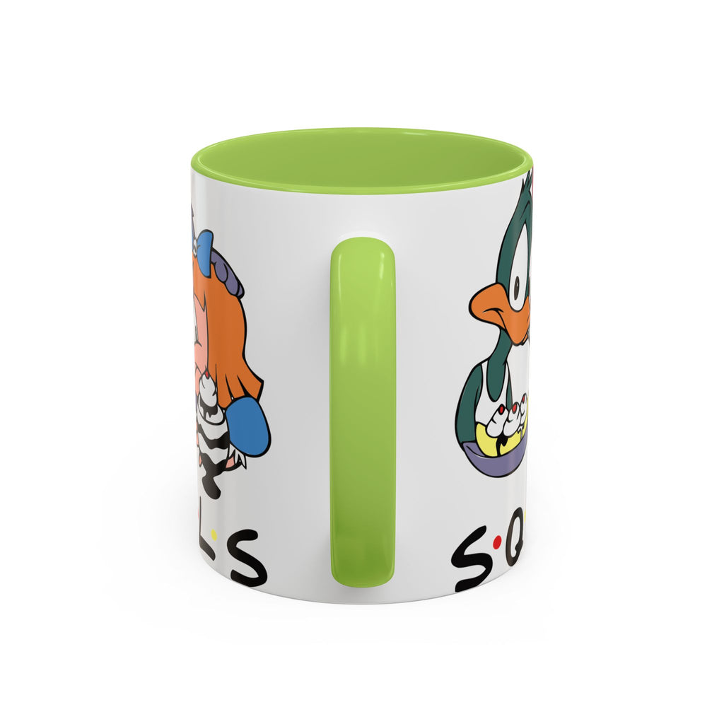 Friends Cartoon Coffee Mug — 'Squad Goals' Accent Ceramic Mug (11/15 oz)