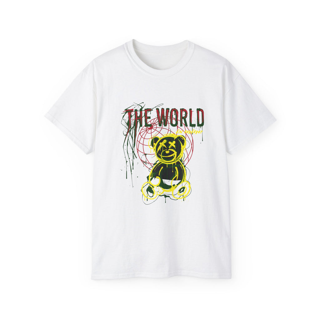 T-Shirt — "The World" Neon Grunge Bear Graphic Tee