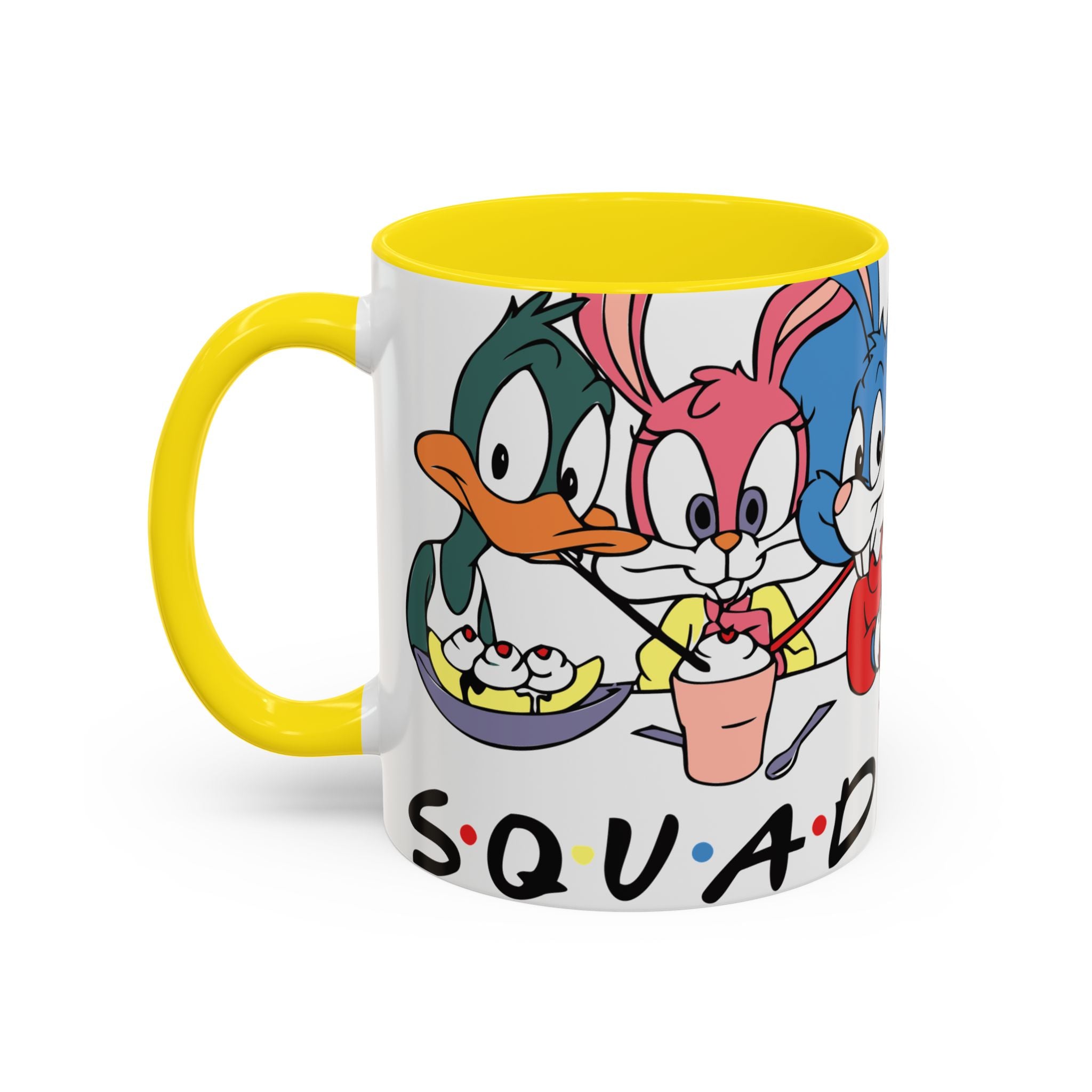 Friends Cartoon Coffee Mug — 'Squad Goals' Accent Ceramic Mug (11/15 oz)