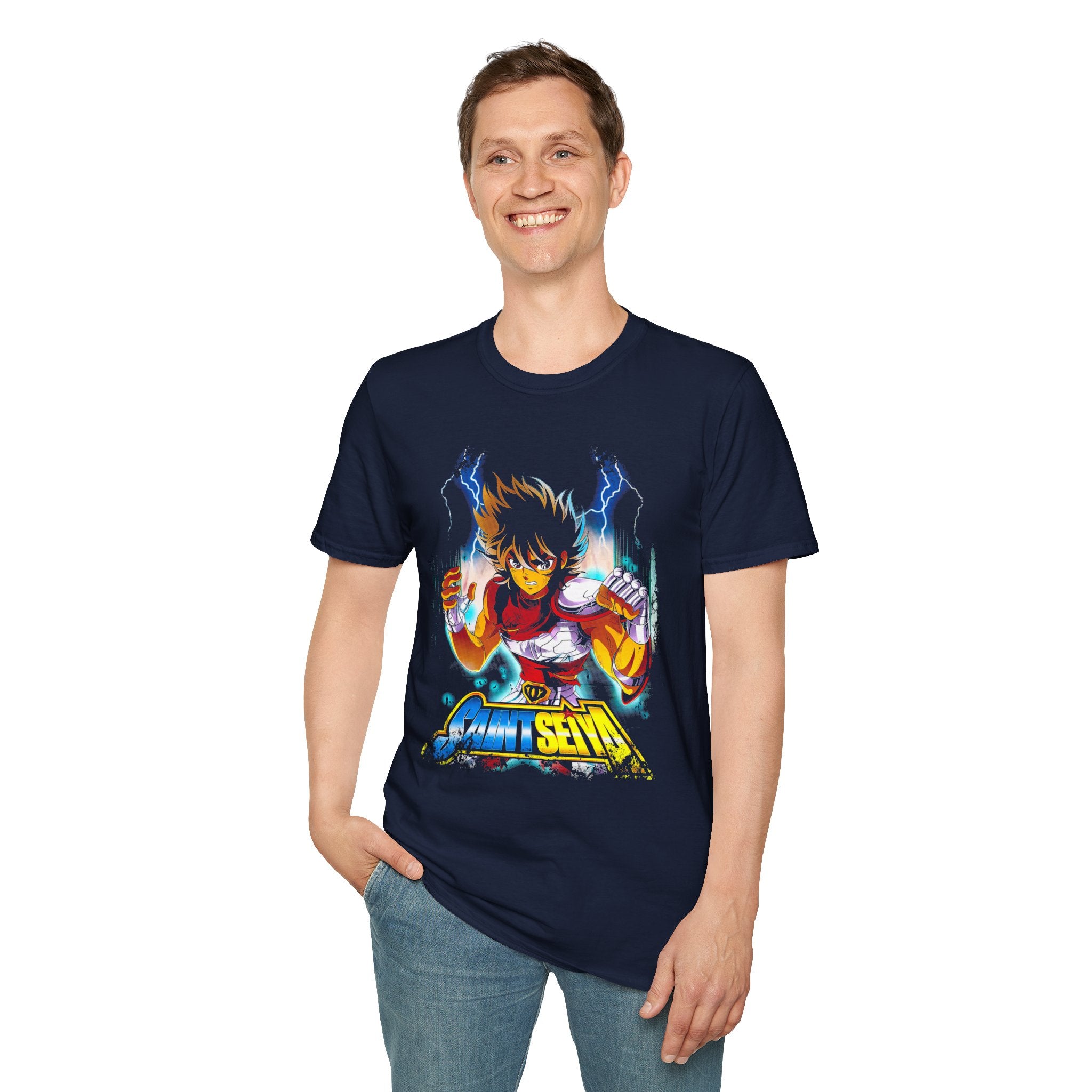 Electric Anime Fighter T-Shirt — Lightning Power Graphic Tee