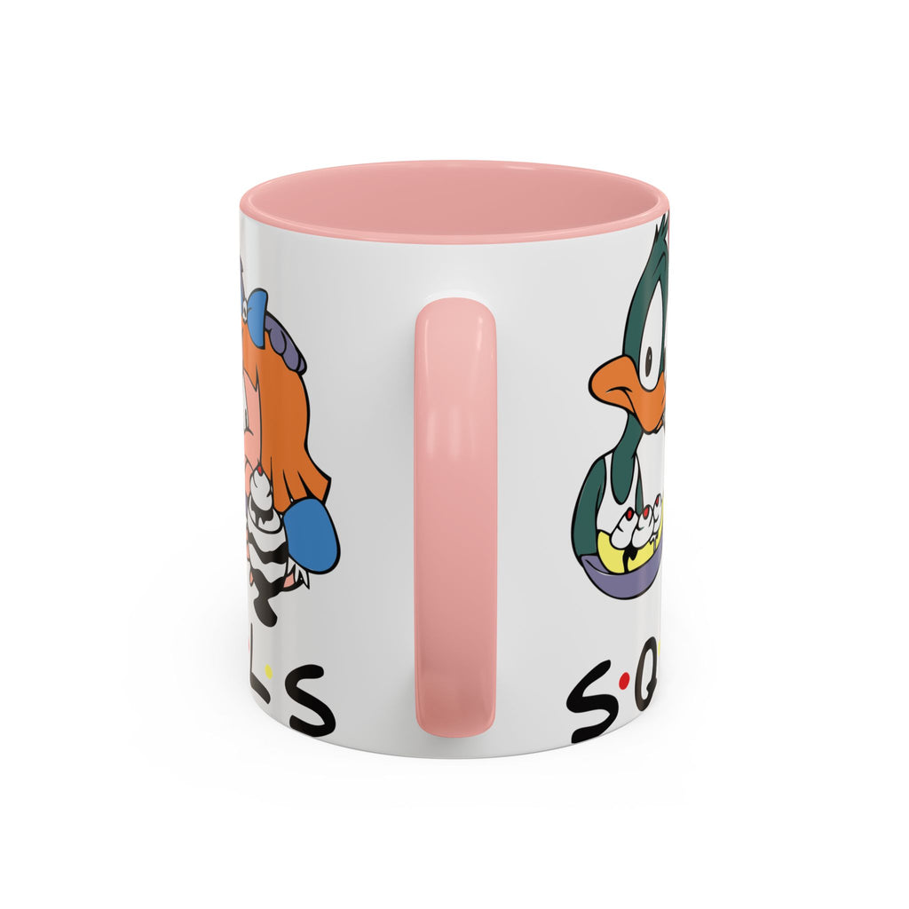Friends Cartoon Coffee Mug — 'Squad Goals' Accent Ceramic Mug (11/15 oz)