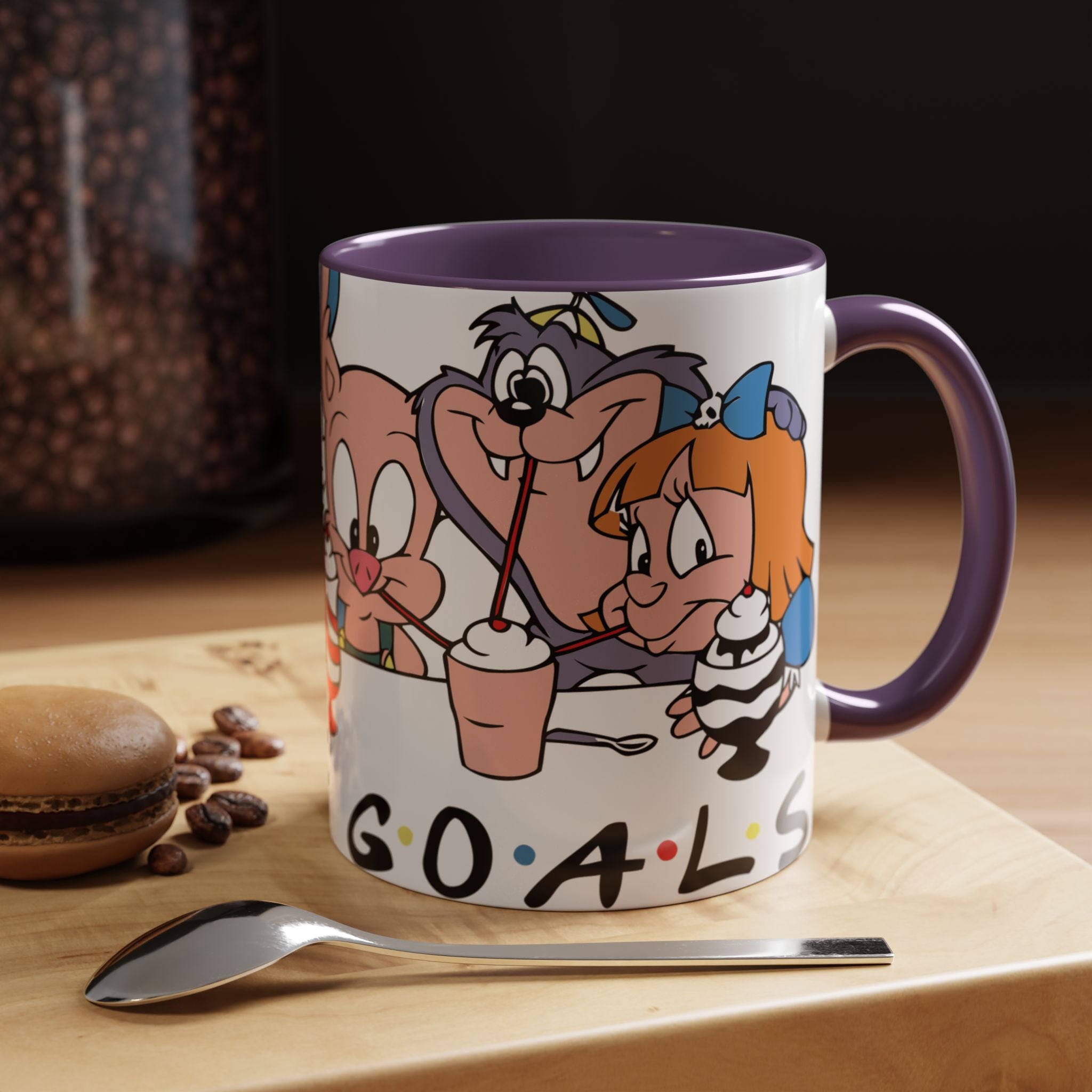 Friends Cartoon Coffee Mug — 'Squad Goals' Accent Ceramic Mug (11/15 oz)