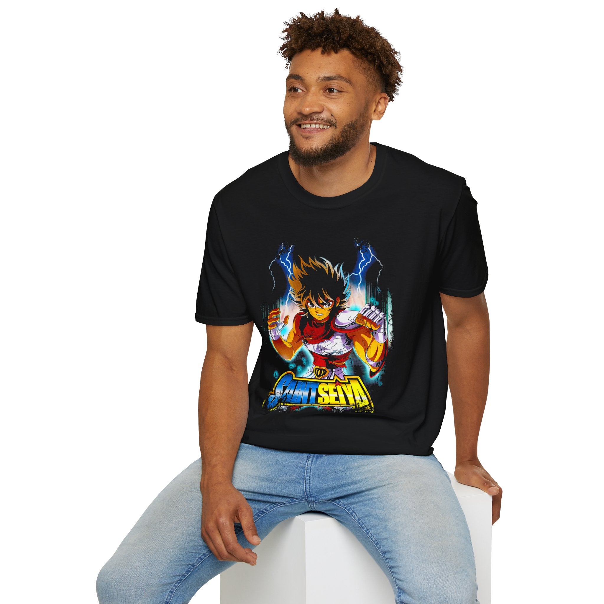 Electric Anime Fighter T-Shirt — Lightning Power Graphic Tee