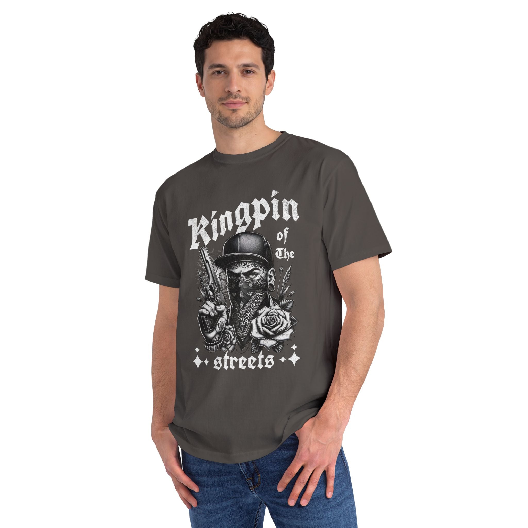 Kingpin of the Streets T-Shirt — Urban Biker Gang Skull Design