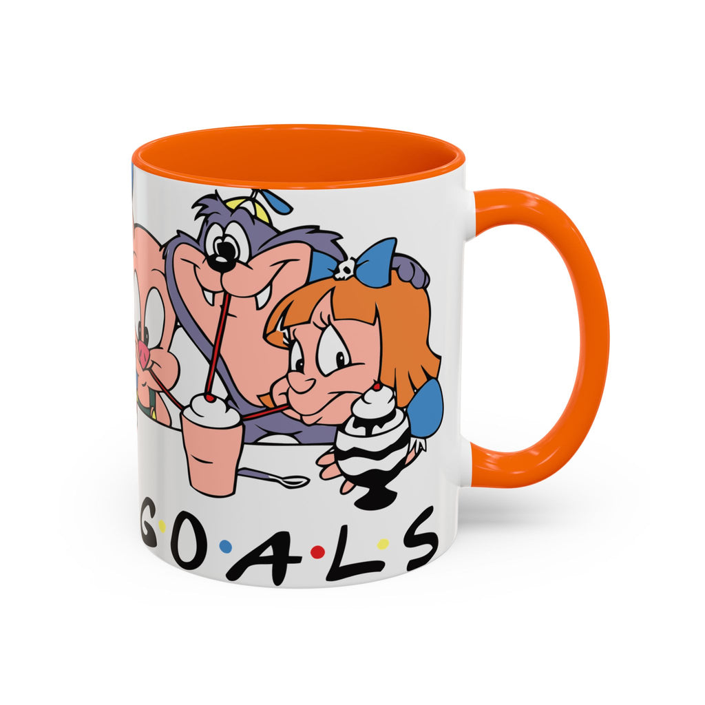 Friends Cartoon Coffee Mug — 'Squad Goals' Accent Ceramic Mug (11/15 oz)
