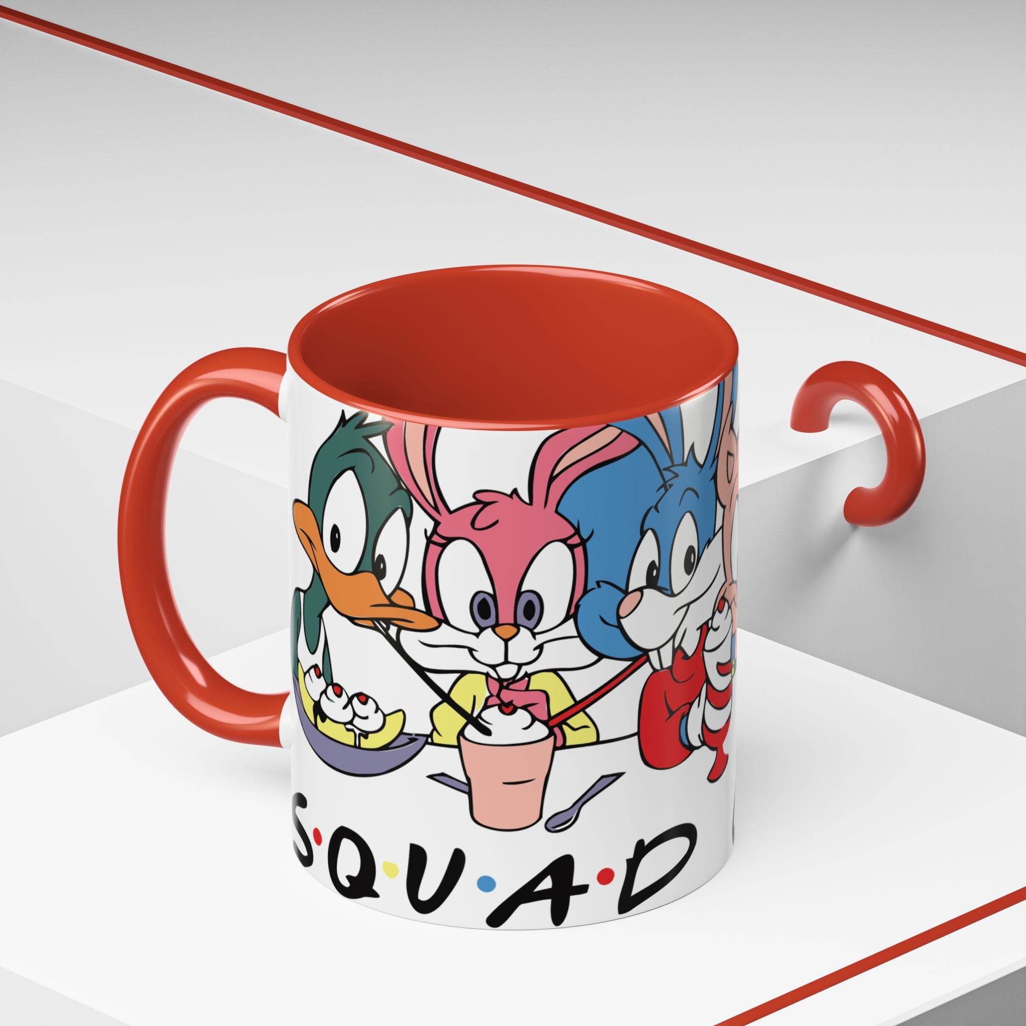 Friends Cartoon Coffee Mug — 'Squad Goals' Accent Ceramic Mug (11/15 oz)