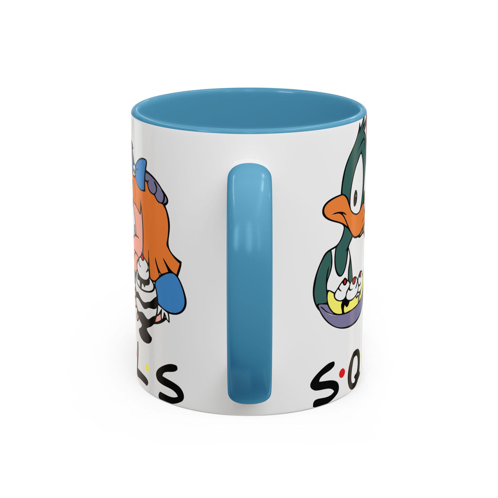Friends Cartoon Coffee Mug — 'Squad Goals' Accent Ceramic Mug (11/15 oz)