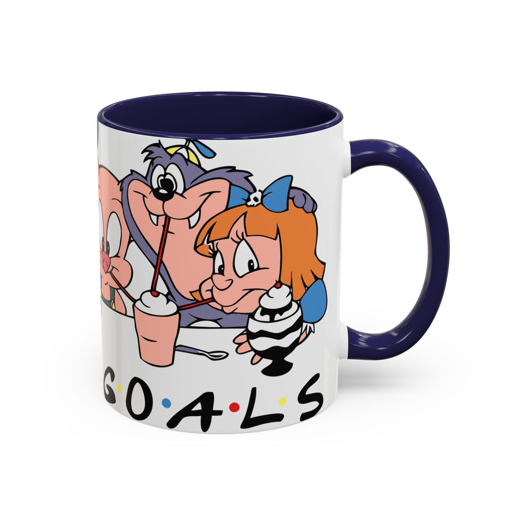 Friends Cartoon Coffee Mug — 'Squad Goals' Accent Ceramic Mug (11/15 oz)