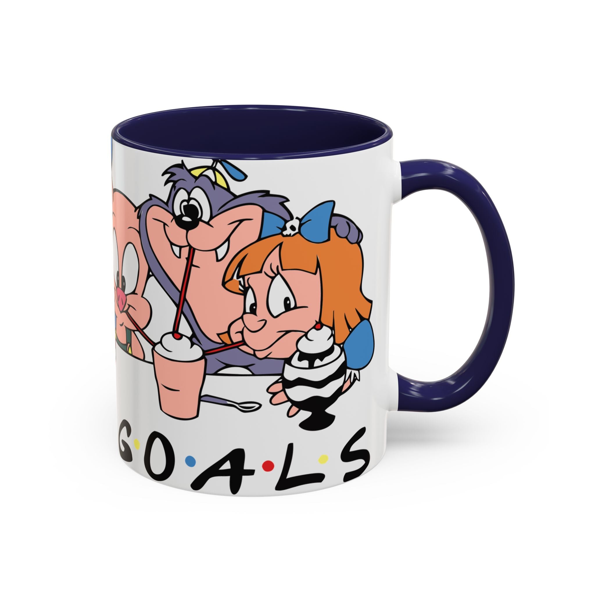 Friends Cartoon Coffee Mug — 'Squad Goals' Accent Ceramic Mug (11/15 oz)
