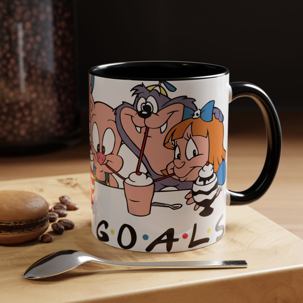 Friends Cartoon Coffee Mug — 'Squad Goals' Accent Ceramic Mug (11/15 oz)