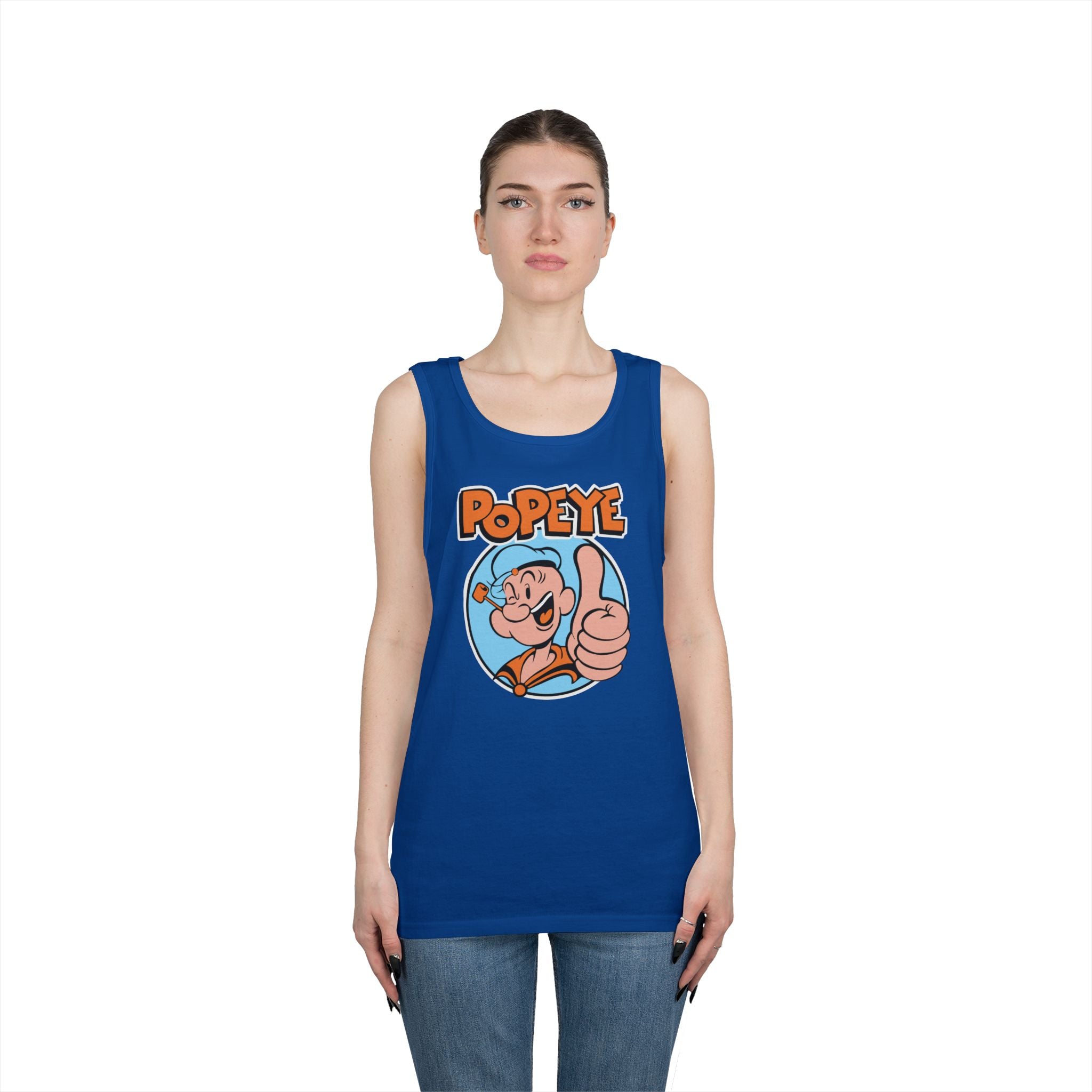 Popeye Thumbs Up Tank Top — Retro Cartoon Muscle Sailor Tee