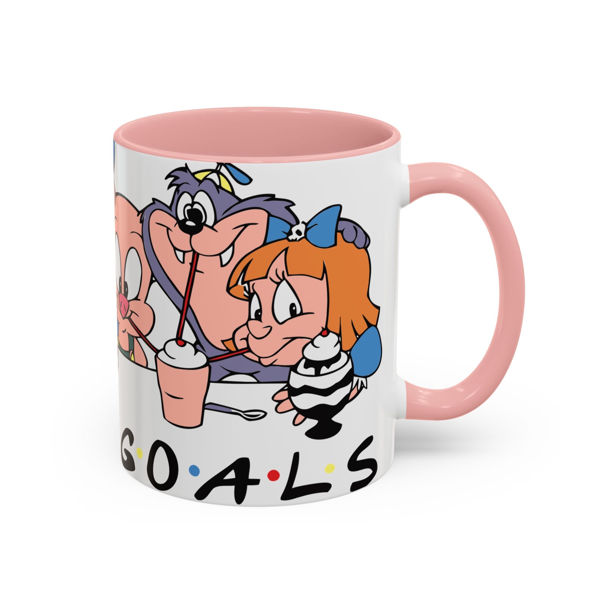 Friends Cartoon Coffee Mug — 'Squad Goals' Accent Ceramic Mug (11/15 oz)