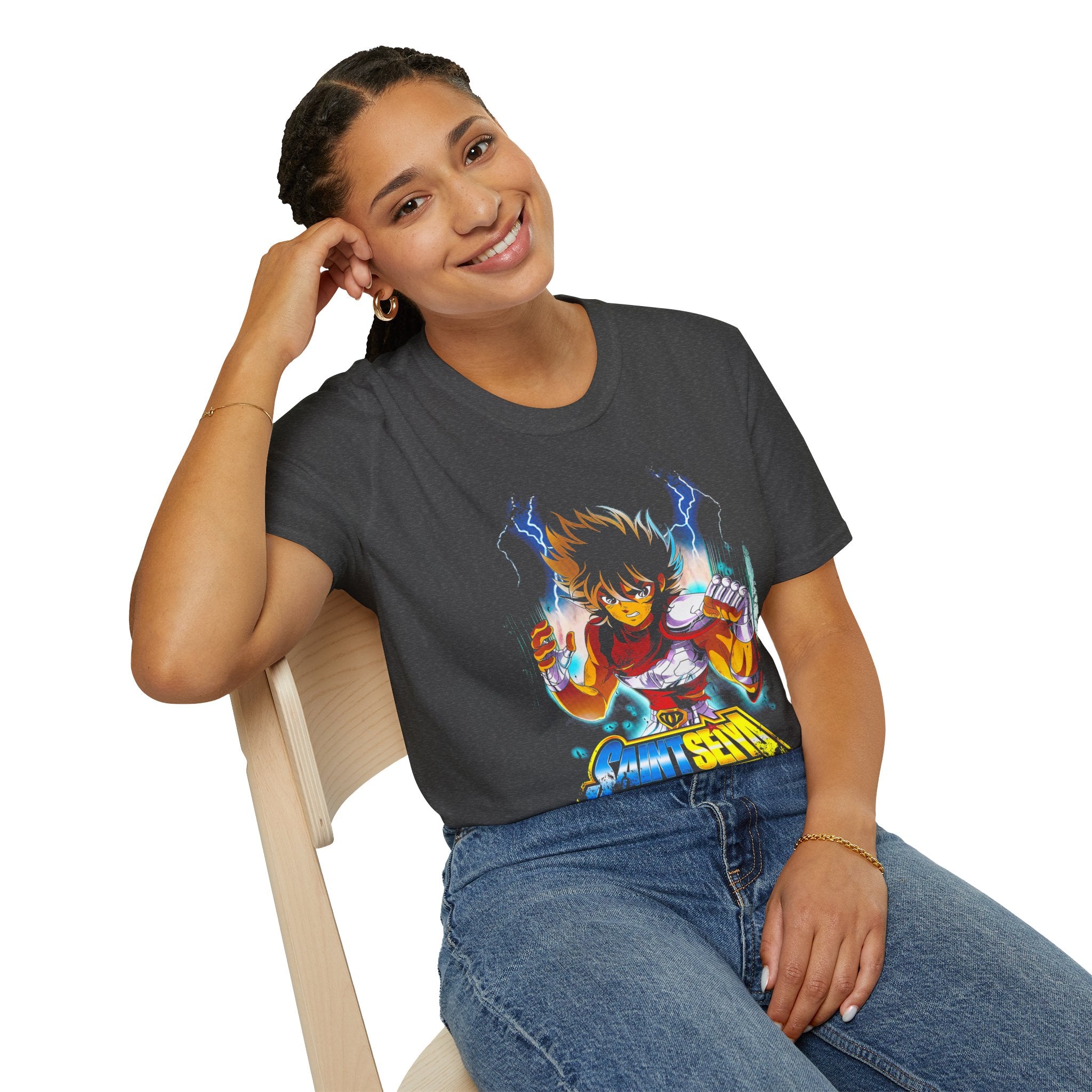 Electric Anime Fighter T-Shirt — Lightning Power Graphic Tee