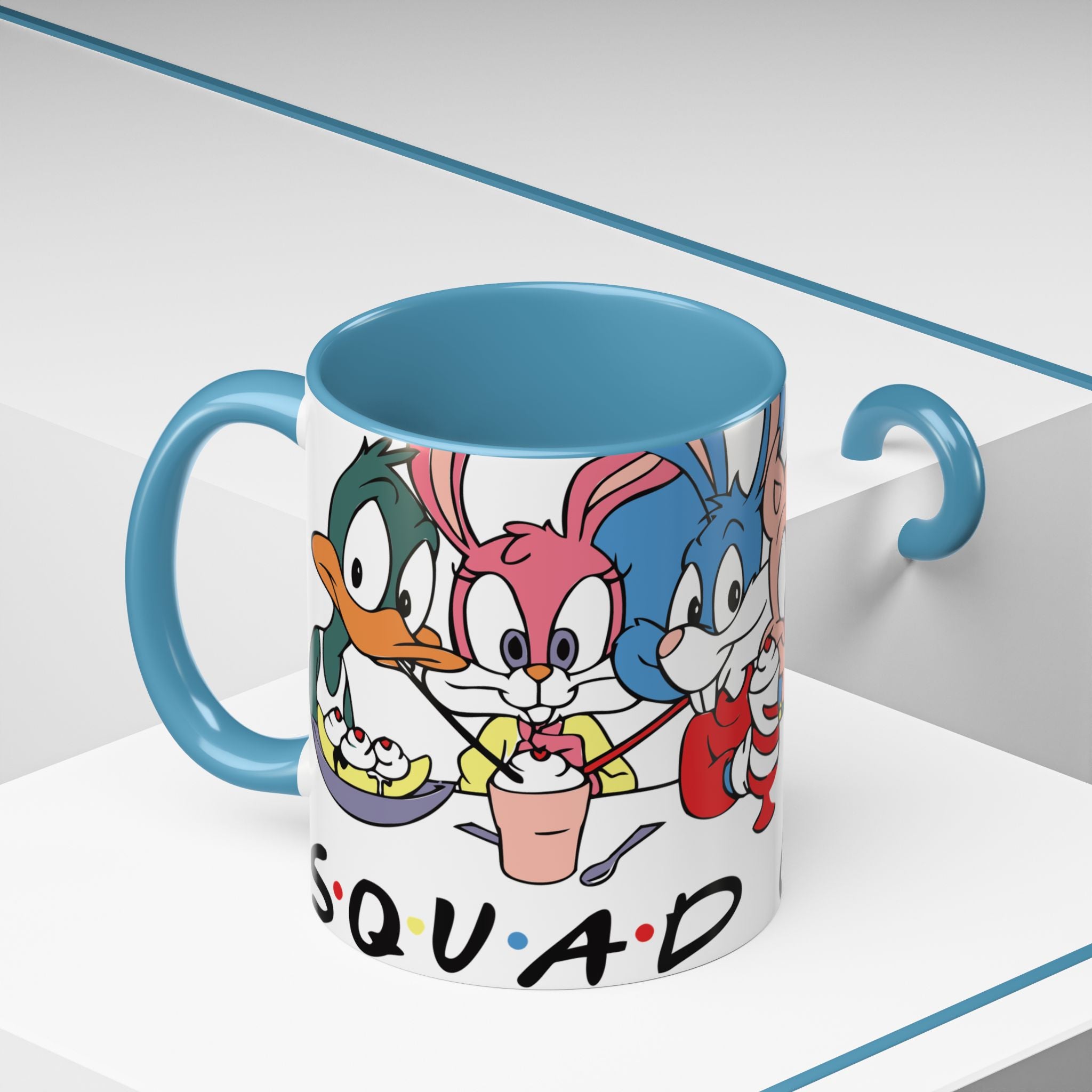 Friends Cartoon Coffee Mug — 'Squad Goals' Accent Ceramic Mug (11/15 oz)
