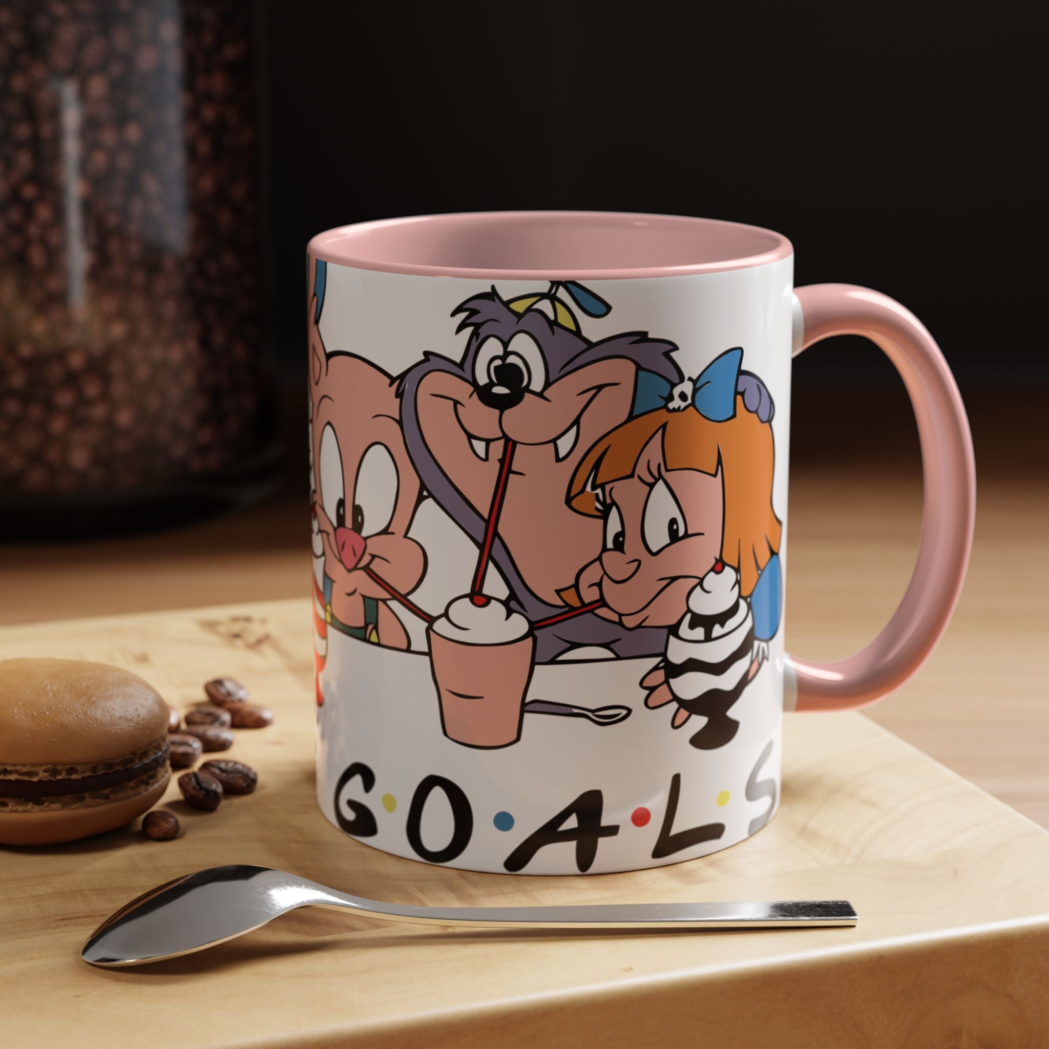 Friends Cartoon Coffee Mug — 'Squad Goals' Accent Ceramic Mug (11/15 oz)