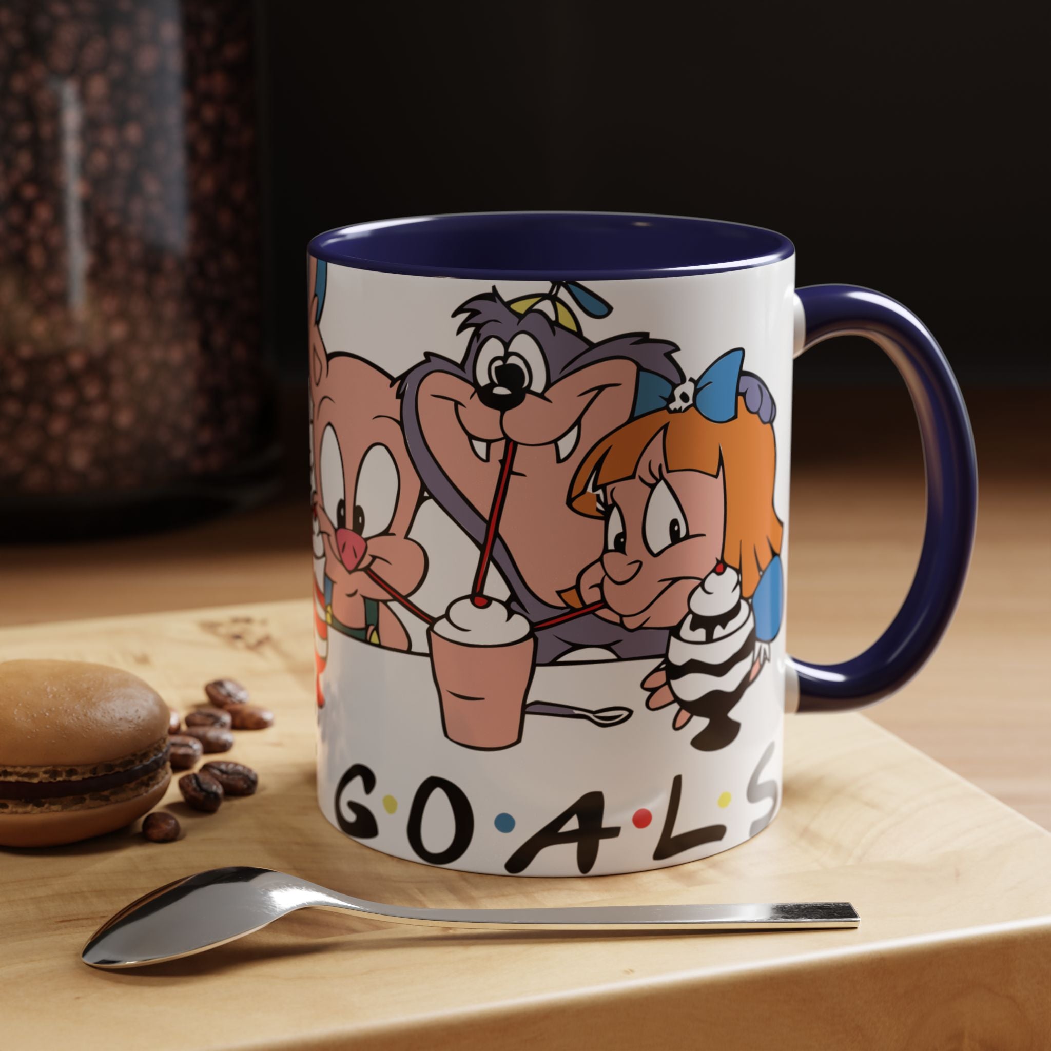 Friends Cartoon Coffee Mug — 'Squad Goals' Accent Ceramic Mug (11/15 oz)
