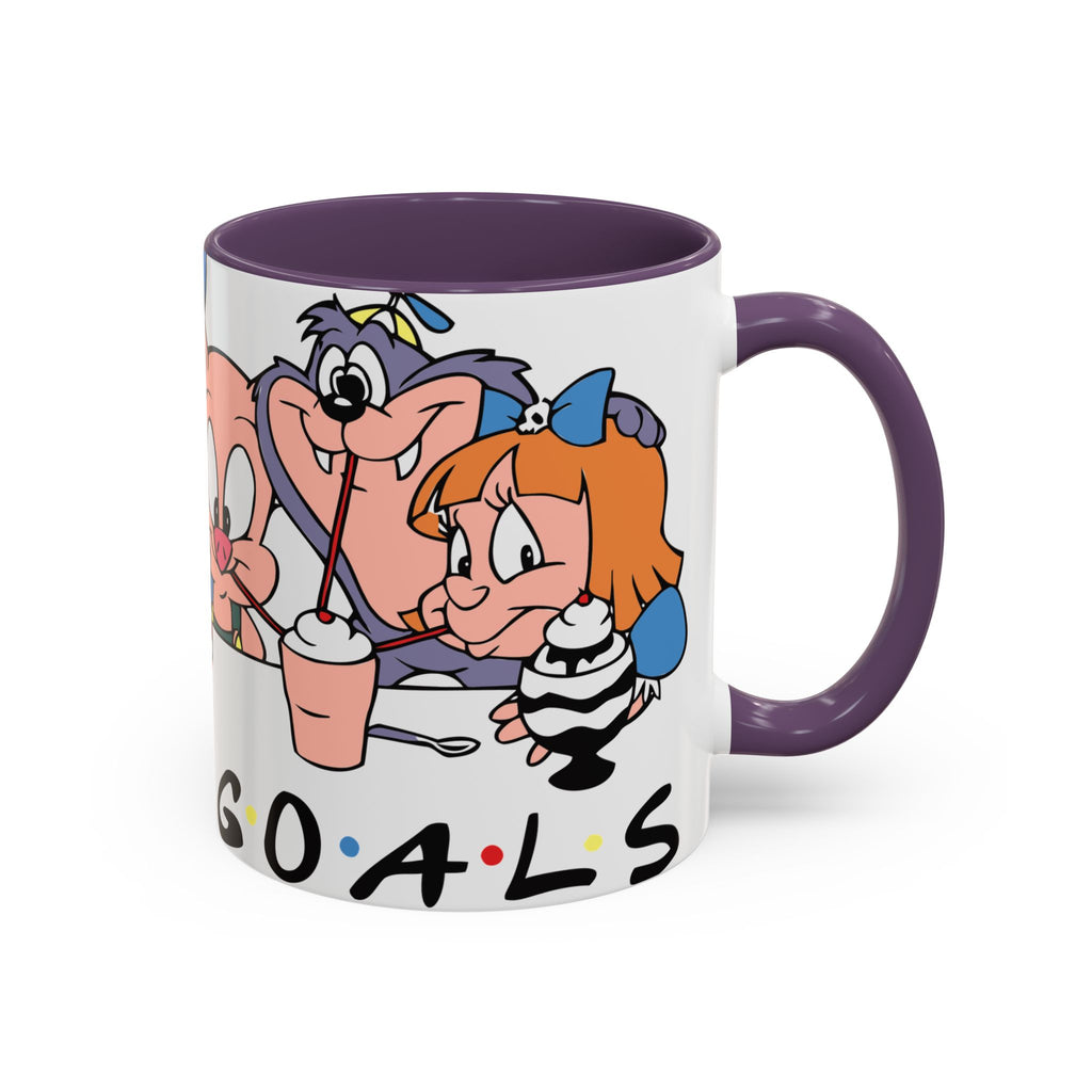 Friends Cartoon Coffee Mug — 'Squad Goals' Accent Ceramic Mug (11/15 oz)