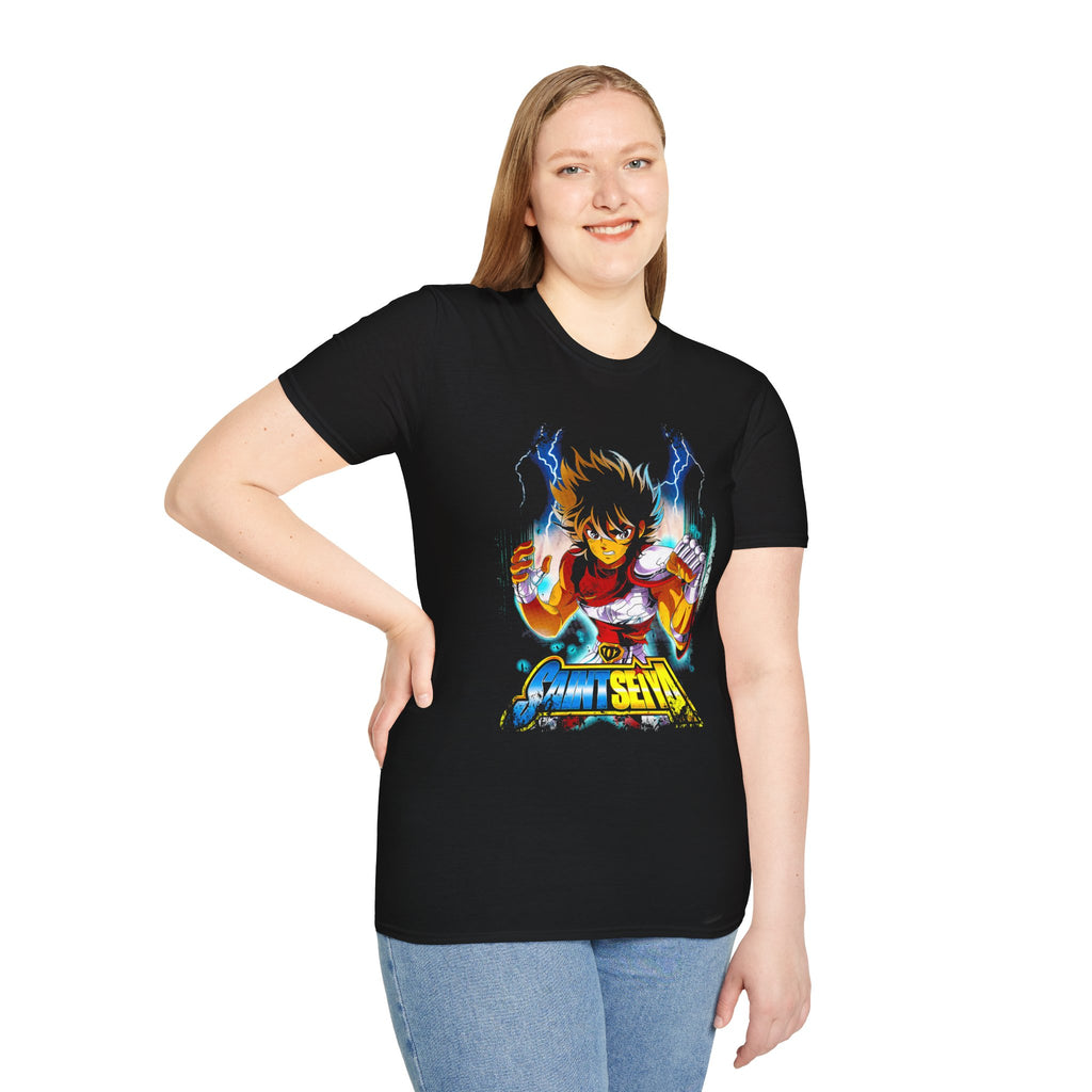 Electric Anime Fighter T-Shirt — Lightning Power Graphic Tee
