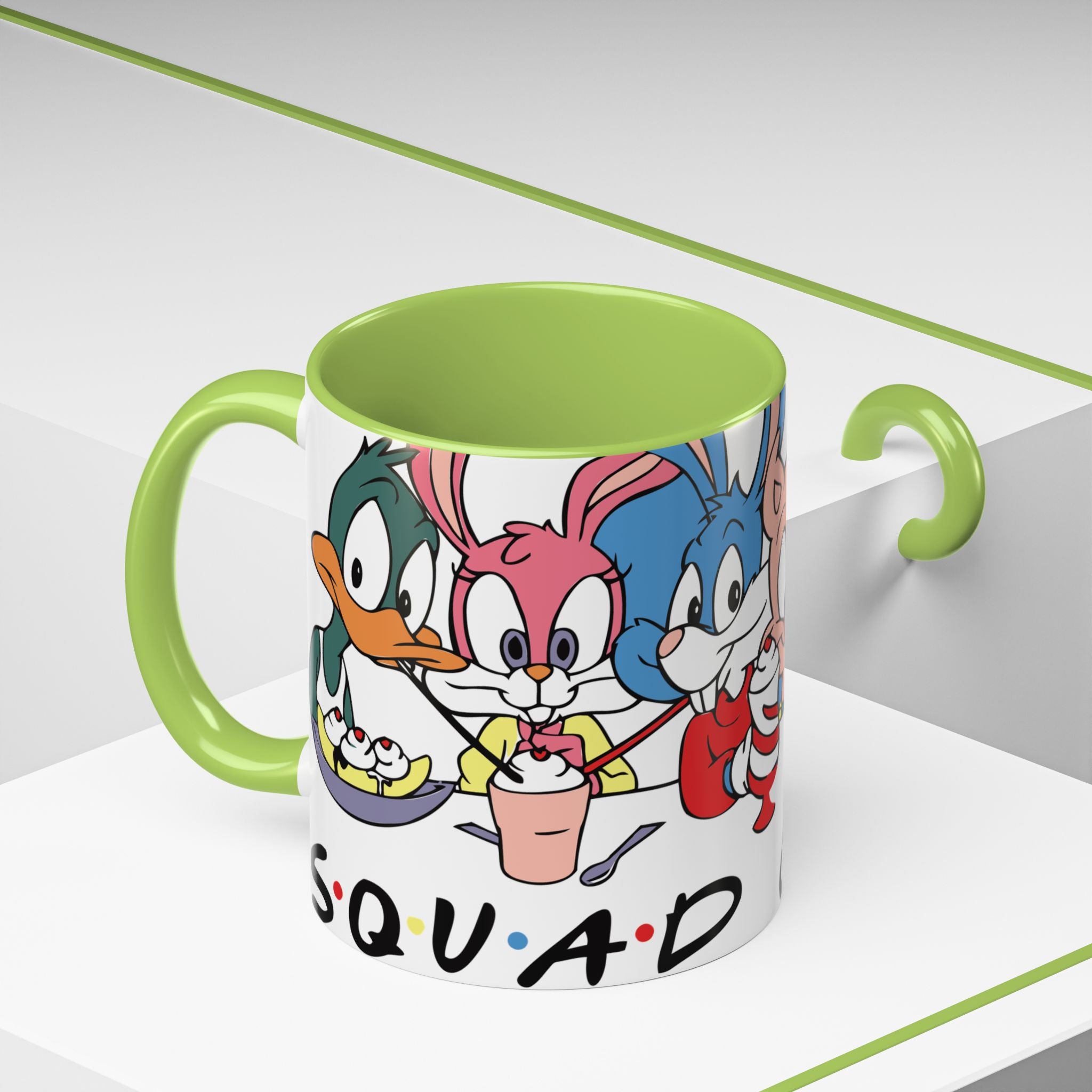Friends Cartoon Coffee Mug — 'Squad Goals' Accent Ceramic Mug (11/15 oz)