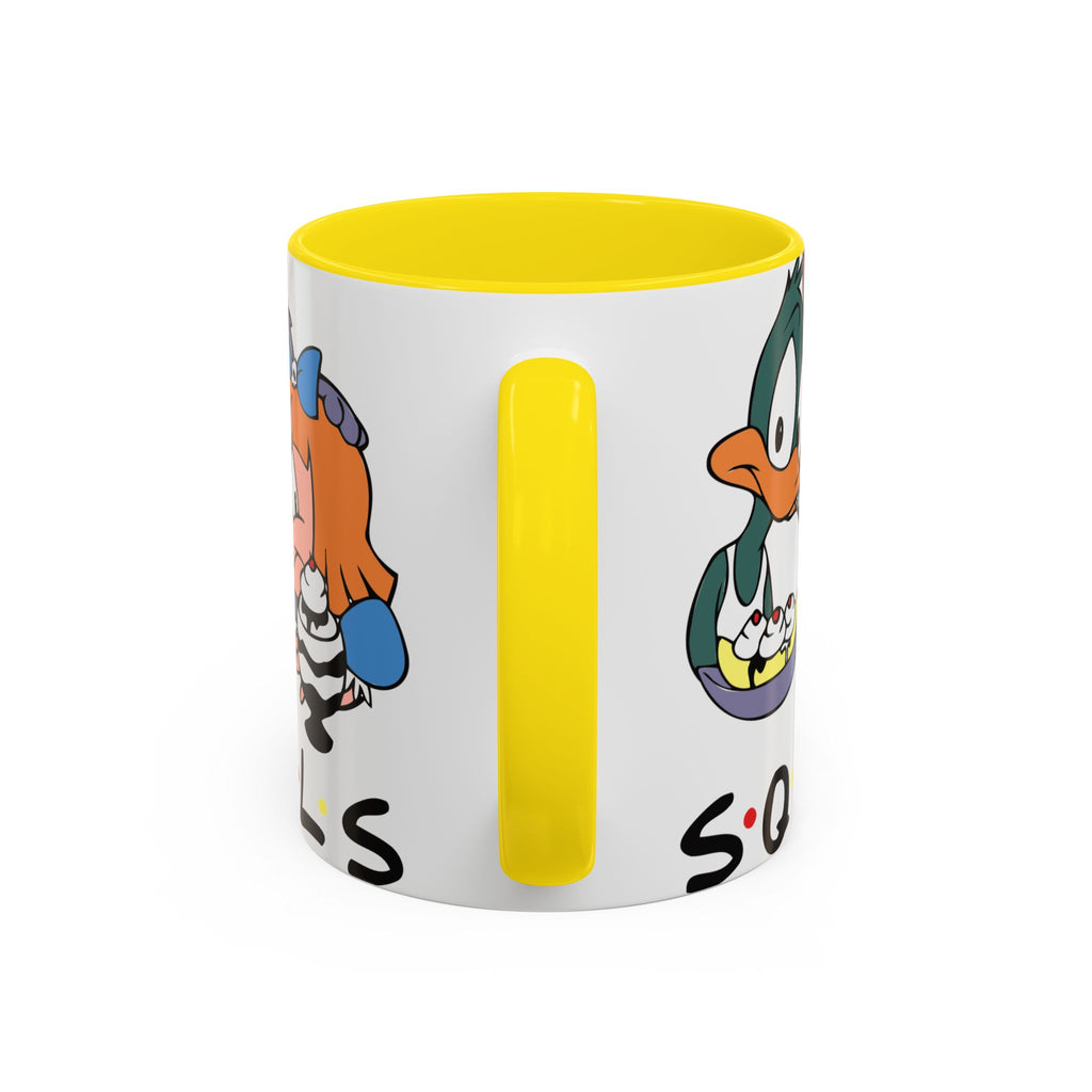 Friends Cartoon Coffee Mug — 'Squad Goals' Accent Ceramic Mug (11/15 oz)