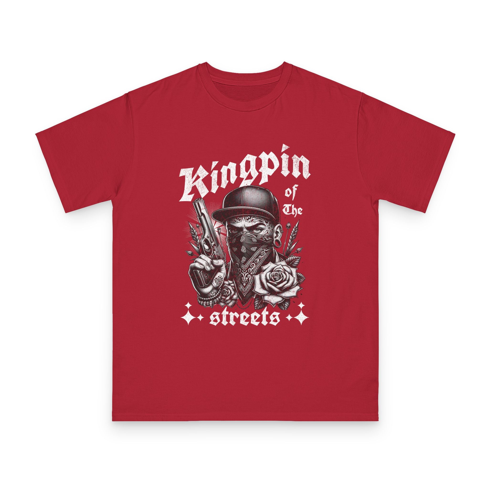 Kingpin of the Streets T-Shirt — Urban Biker Gang Skull Design