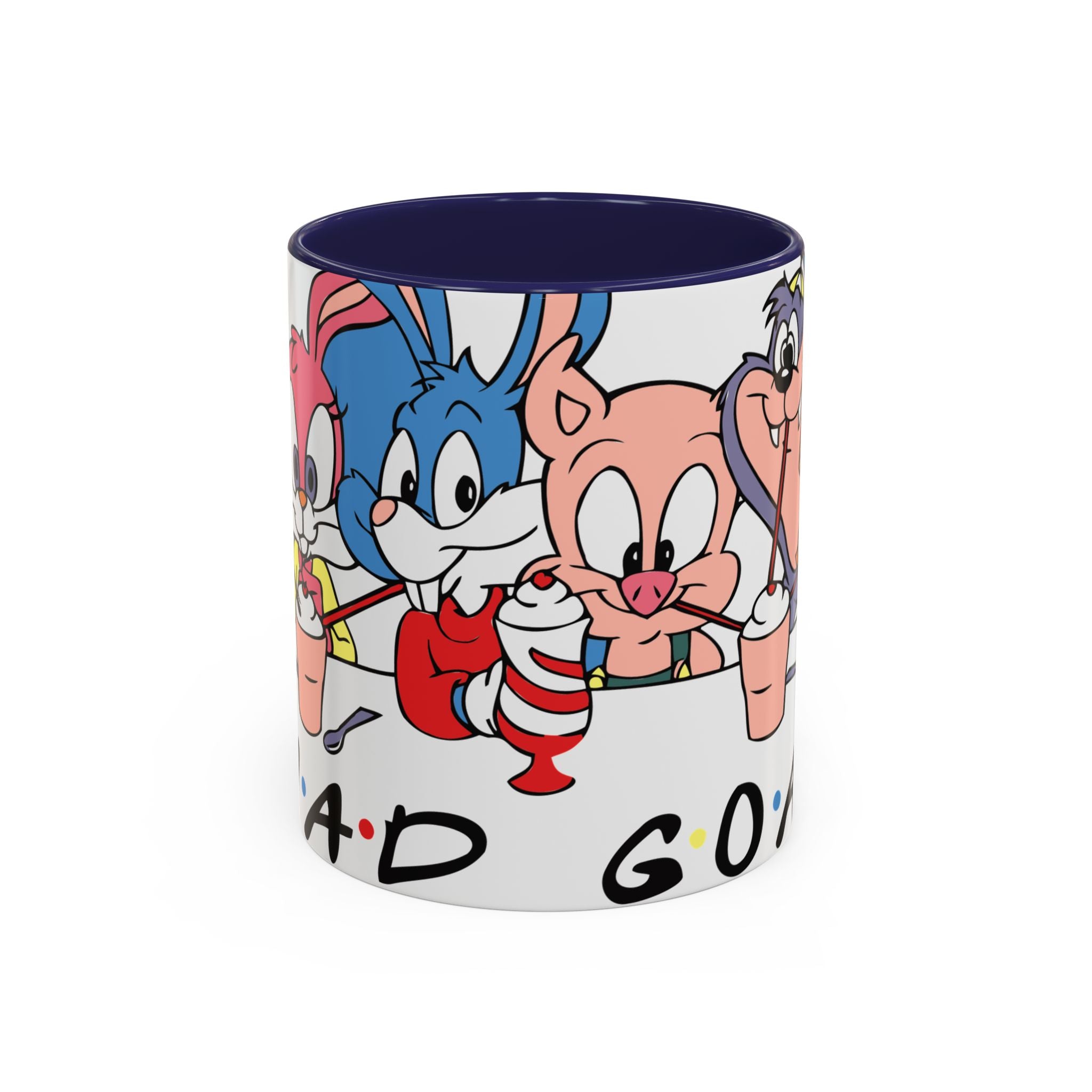 Friends Cartoon Coffee Mug — 'Squad Goals' Accent Ceramic Mug (11/15 oz)