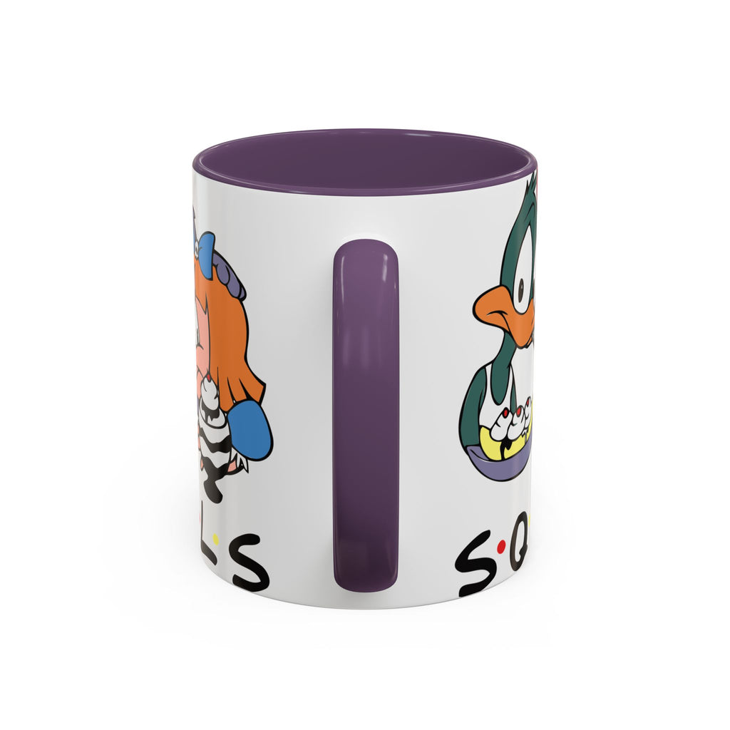 Friends Cartoon Coffee Mug — 'Squad Goals' Accent Ceramic Mug (11/15 oz)